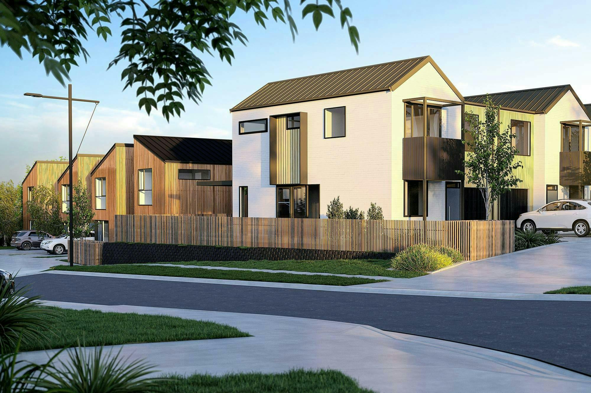 Aurora Superlots Modern Terraces Construkt Architects Auckland Corner View