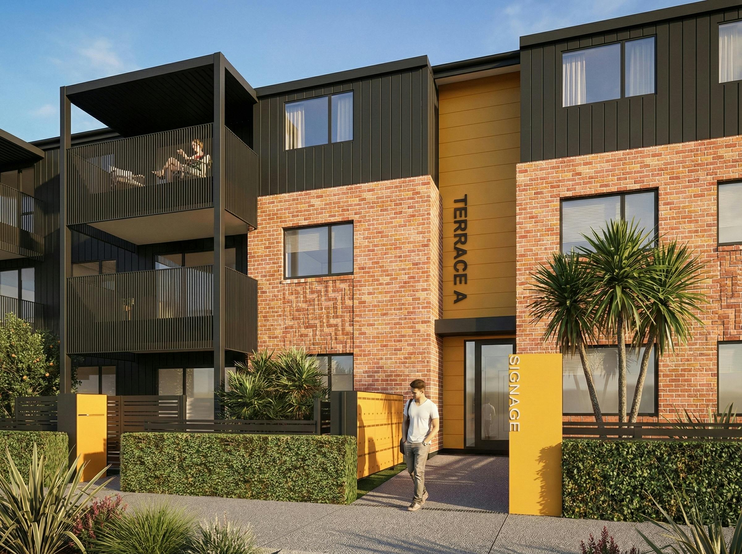 Bader Drive Apartments Modern Apartments Construkt Architects Auckland Entrance