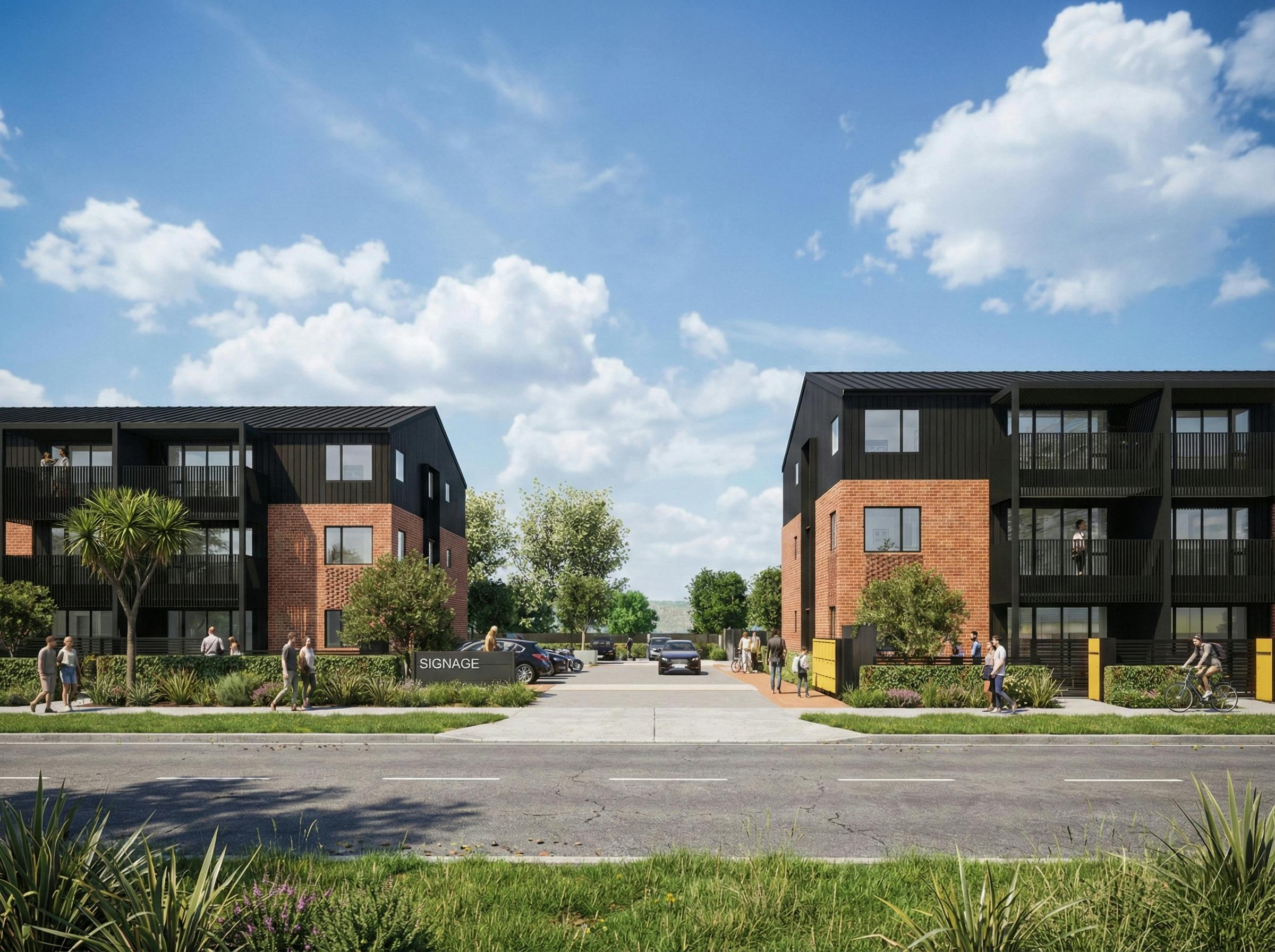 Bader Drive Modern Apartments Construkt Architects Auckland Street Elevation