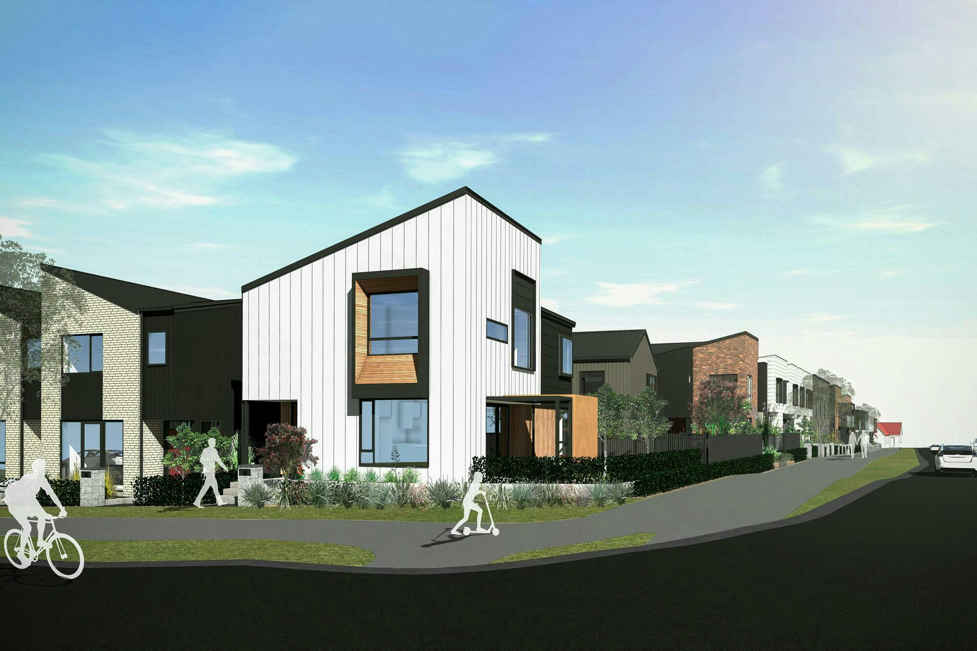 Buckley A Precinct Superlot BB15 Modern Terraces Construkt Architects Auckland Corner 2