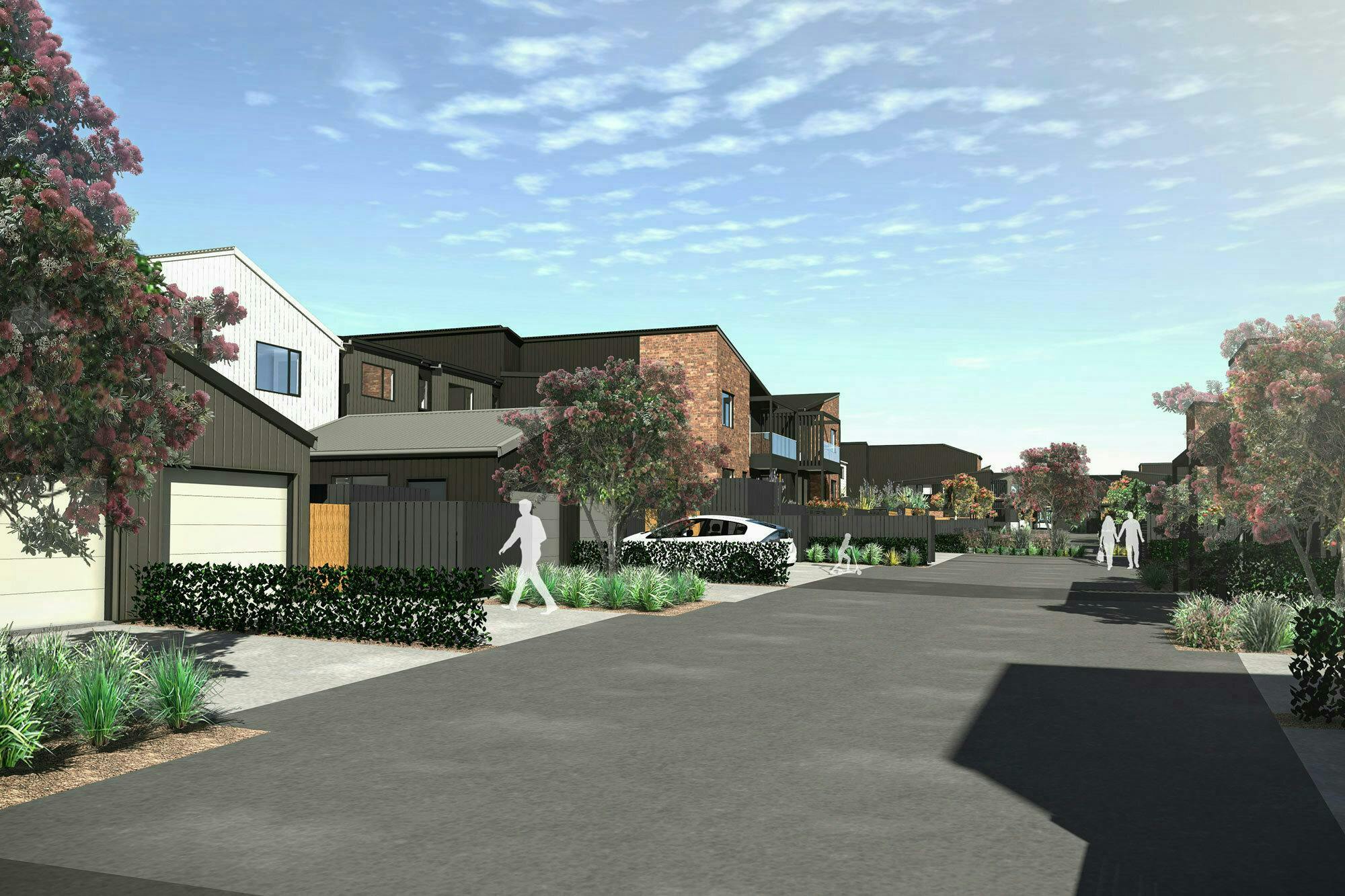 Buckley A Precinct Superlot BB15 Modern Terraces Construkt Architects Auckland Driveway 2