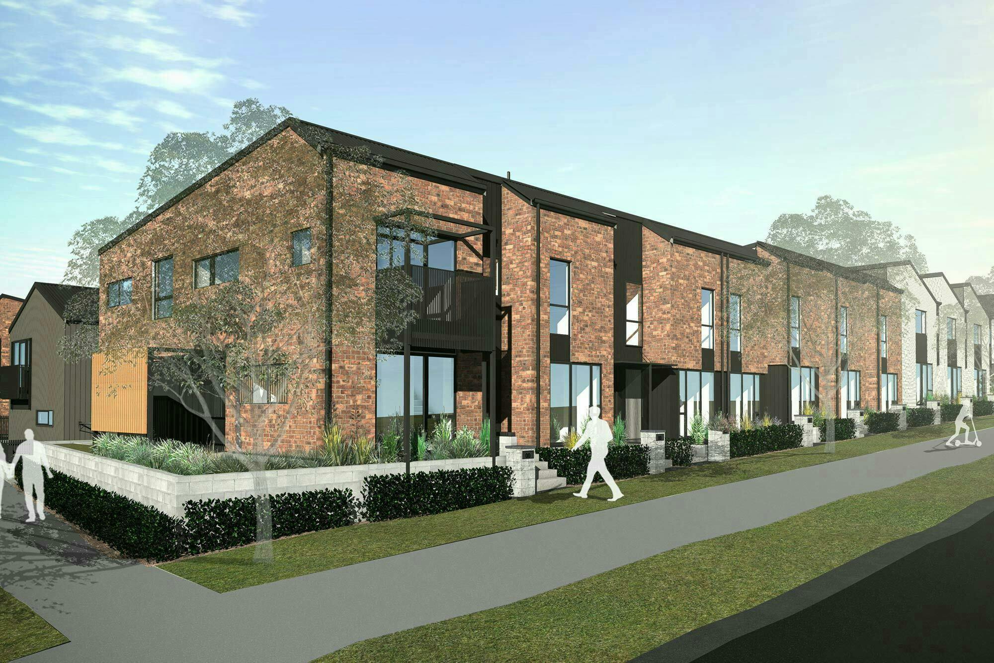 Buckley A Precinct Superlot BB15 Modern Terraces Construkt Architects Auckland Entrances