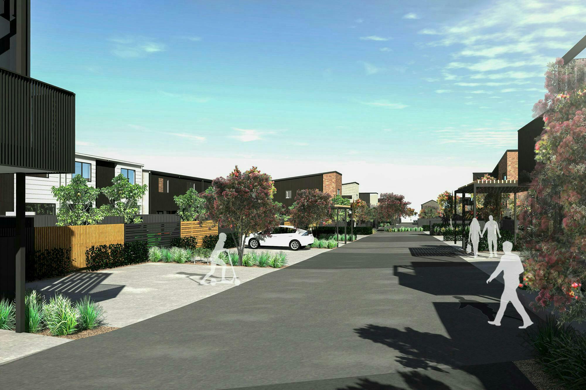 Buckley A Precinct Superlot BB15 Modern Terraces Construkt Architects Auckland Pathway