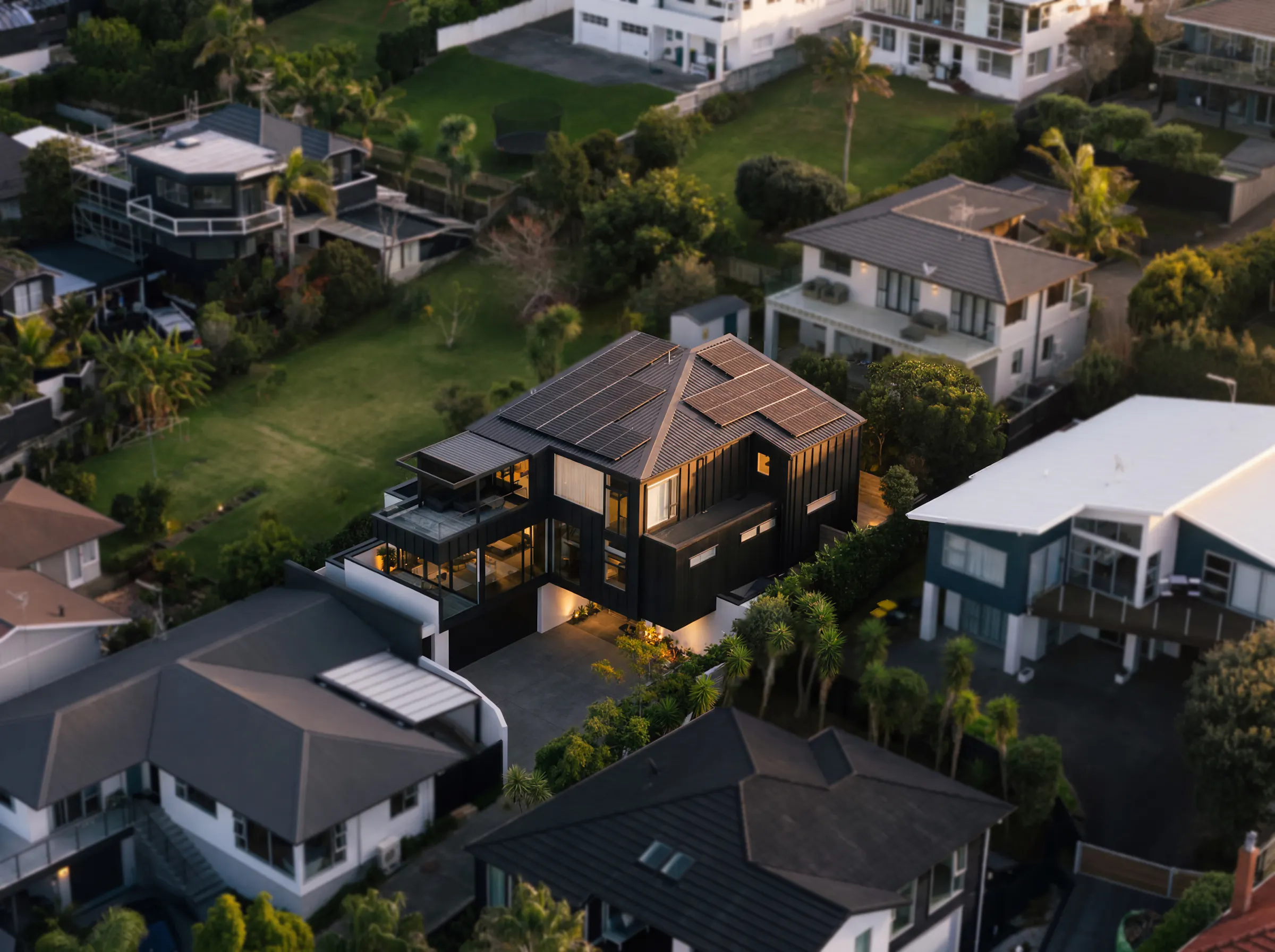Cameron House Modern Home Construkt Architects Auckland Aerial Shot