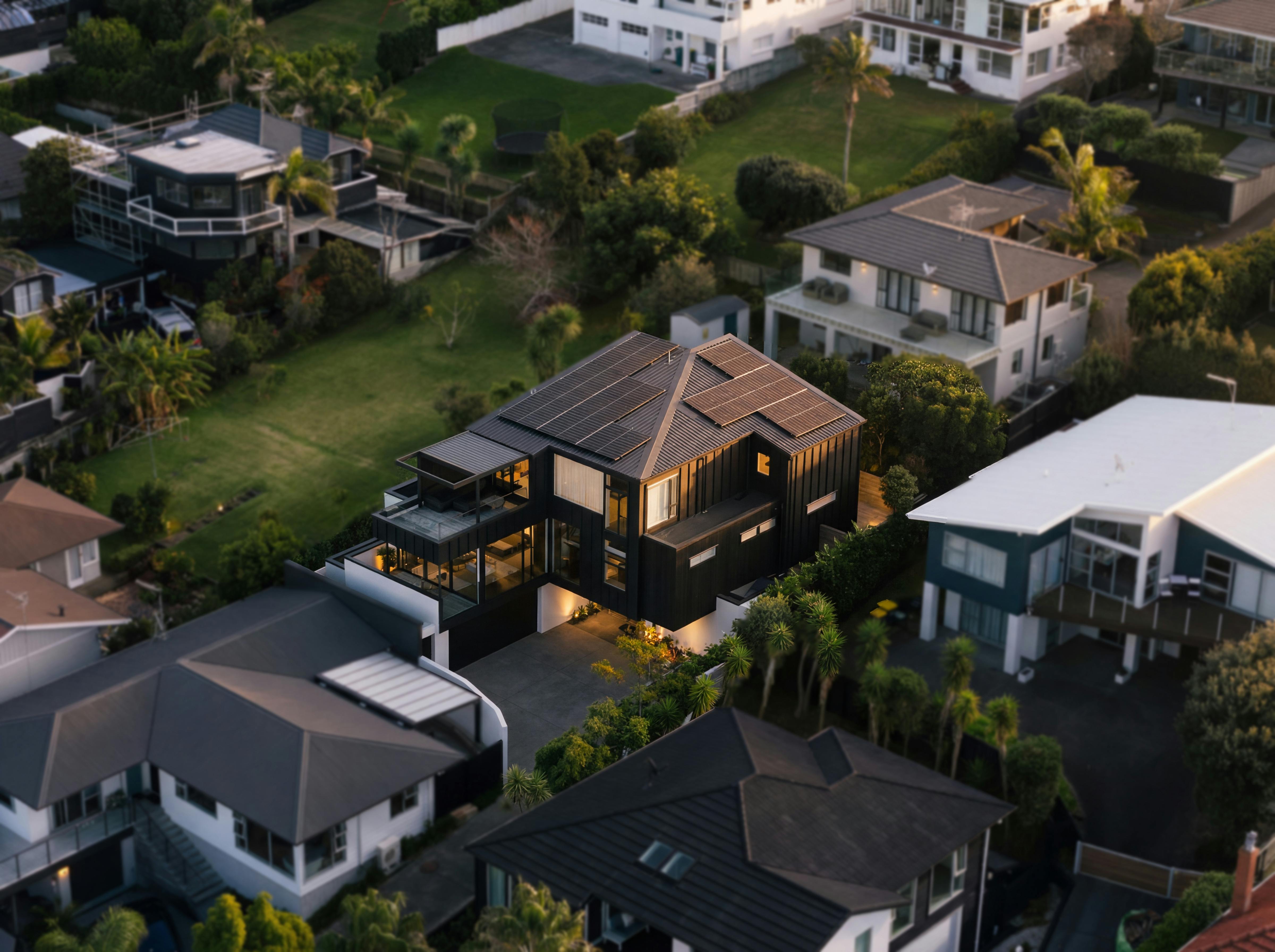 Cameron House Modern Home Construkt Architects Auckland Aerial Shot