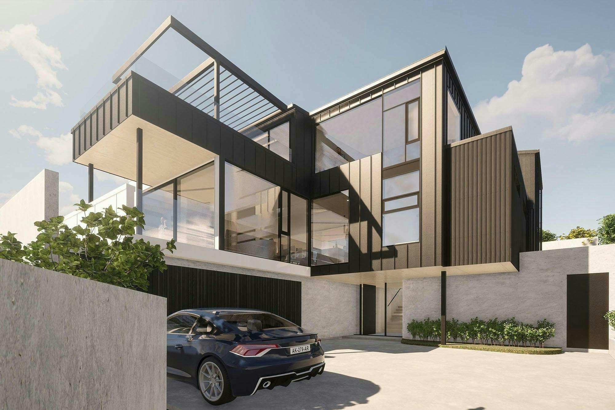 Cameron House Modern Home Construkt Architects Auckland Parking
