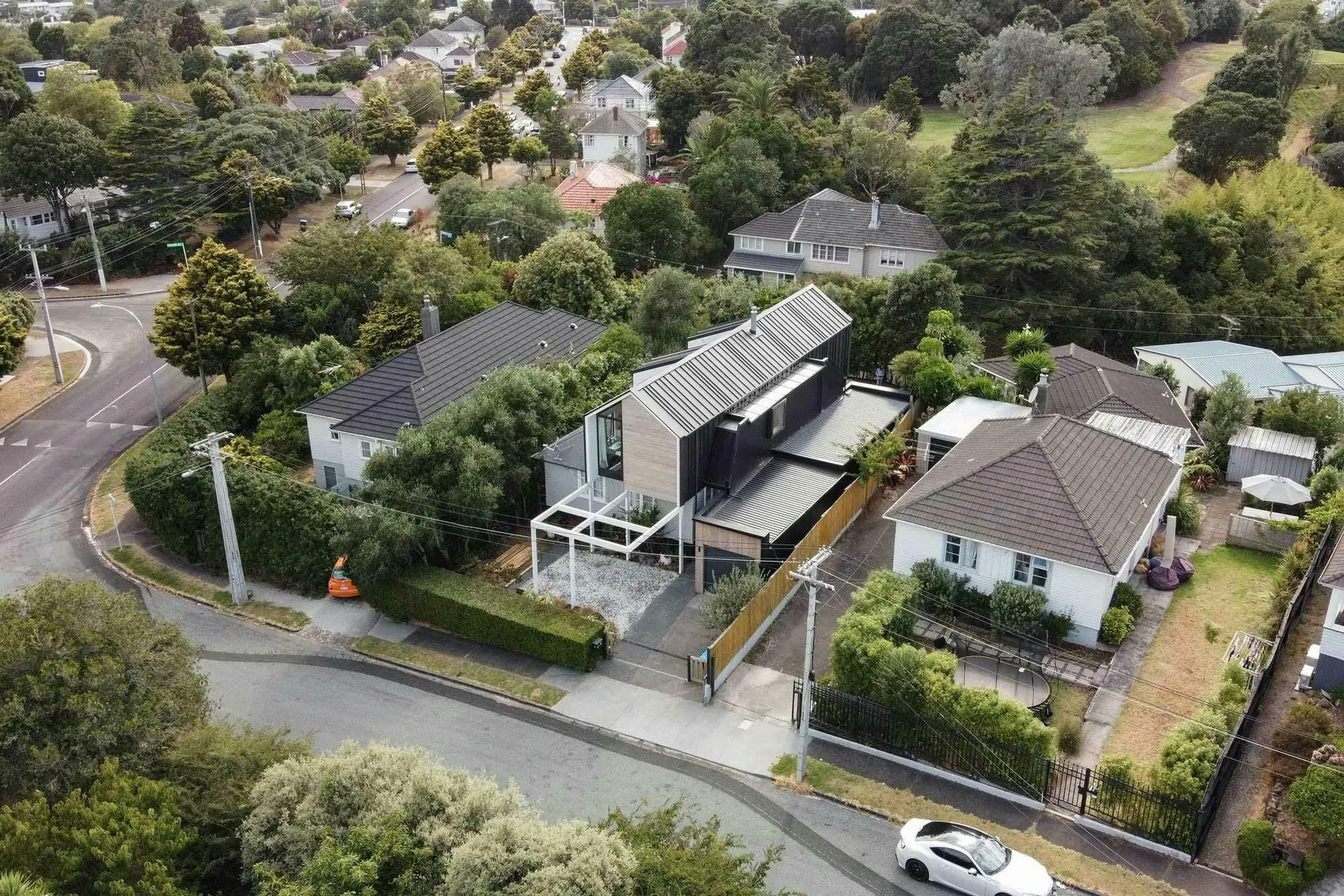 Dally Terrace Modern Standalone Construkt Architects Auckland Aerial Shot