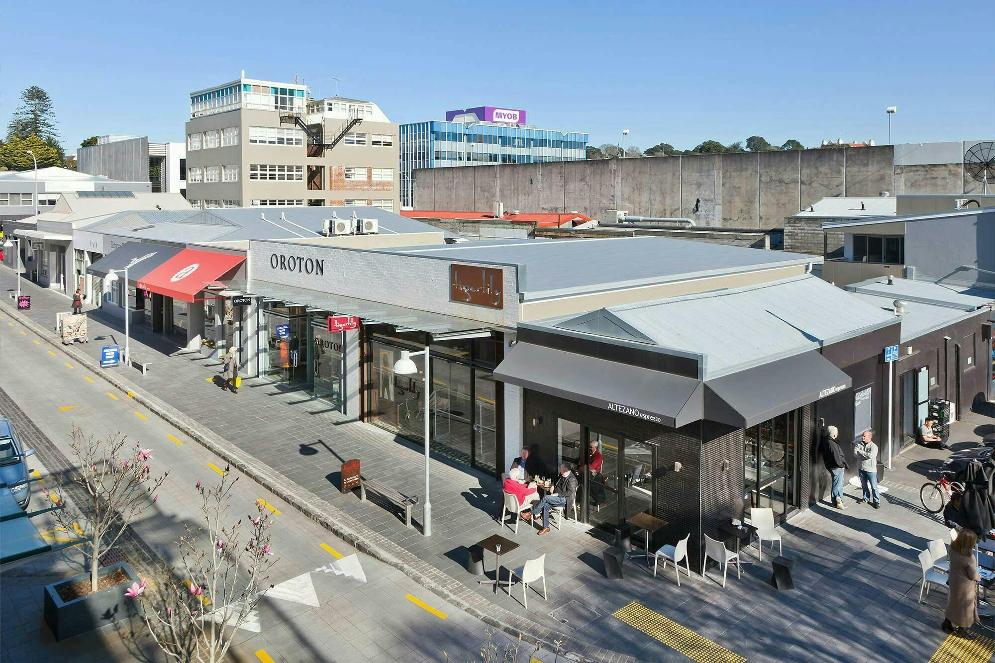 Hayes Foundry Regeneration Retail Construkt Architects Auckland Corner Aerial Shot