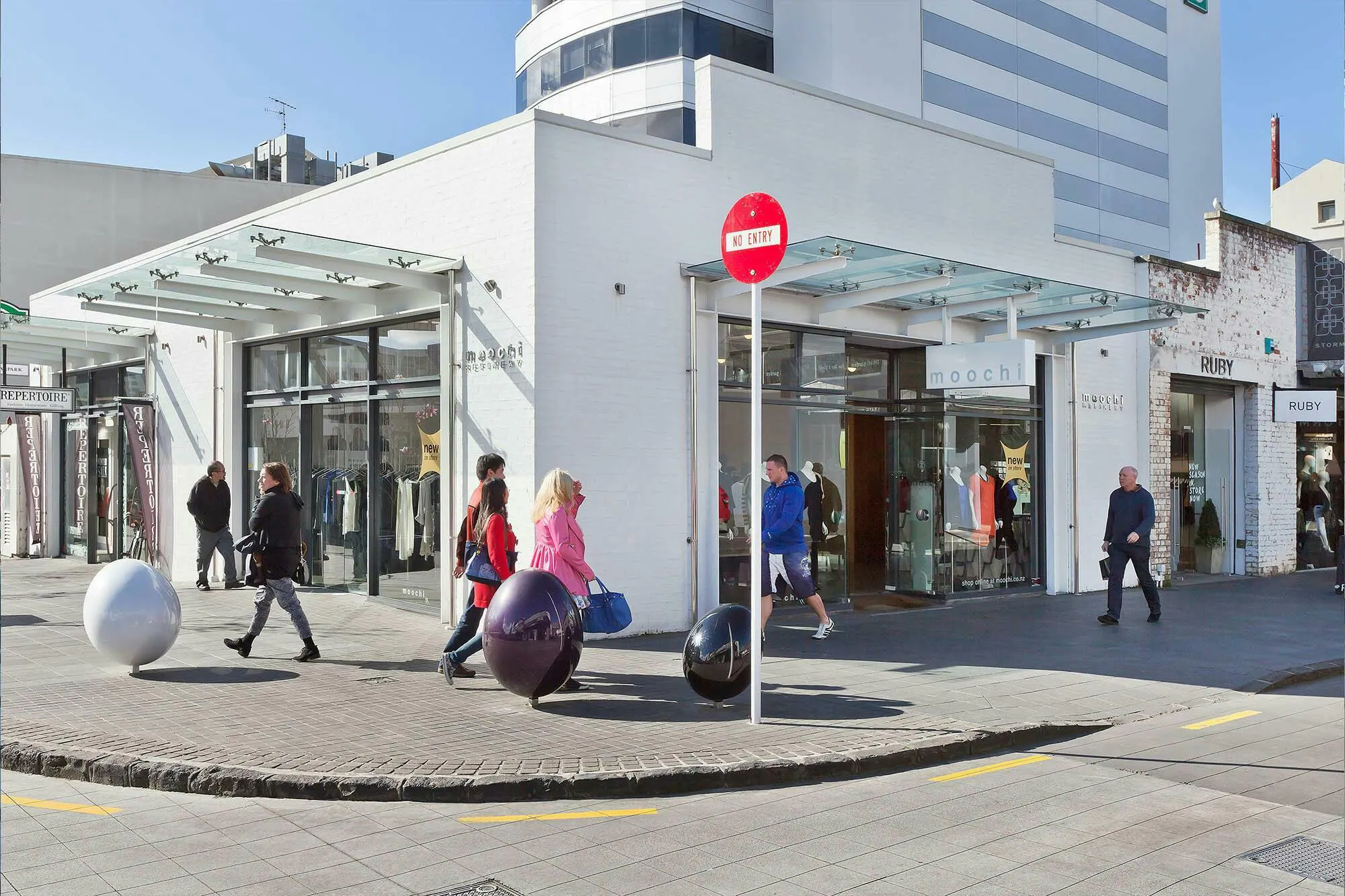 Hayes Foundry Regeneration Retail Construkt Architects Auckland Corner Egg sculptures