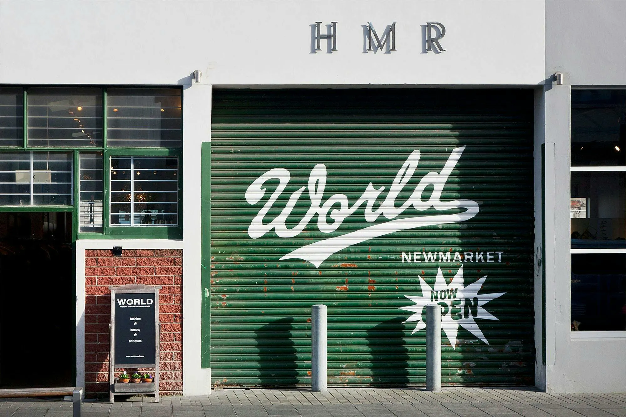 Hayes Foundry Regeneration Retail Construkt Architects Auckland Green Garage Door