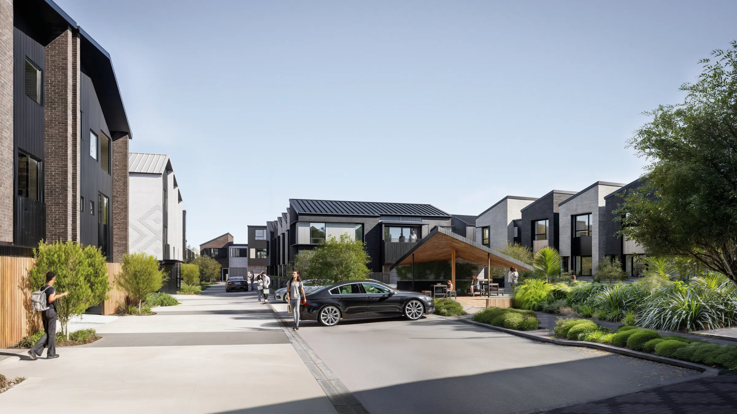 Kokowai Modern Apartments Costrukt Architects Auckland Parking Landscaping