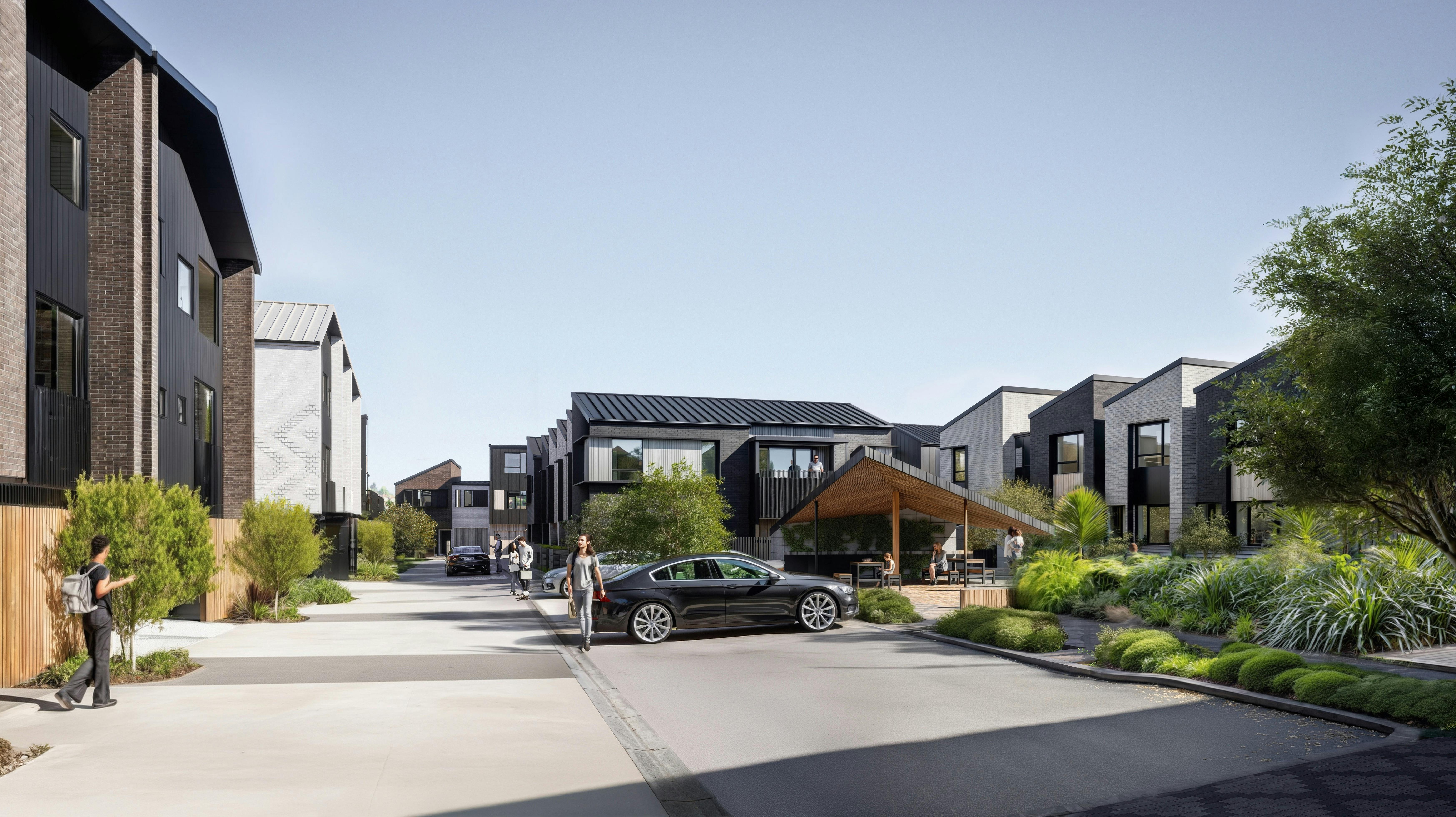 Kokowai Modern Apartments Costrukt Architects Auckland Parking Landscaping