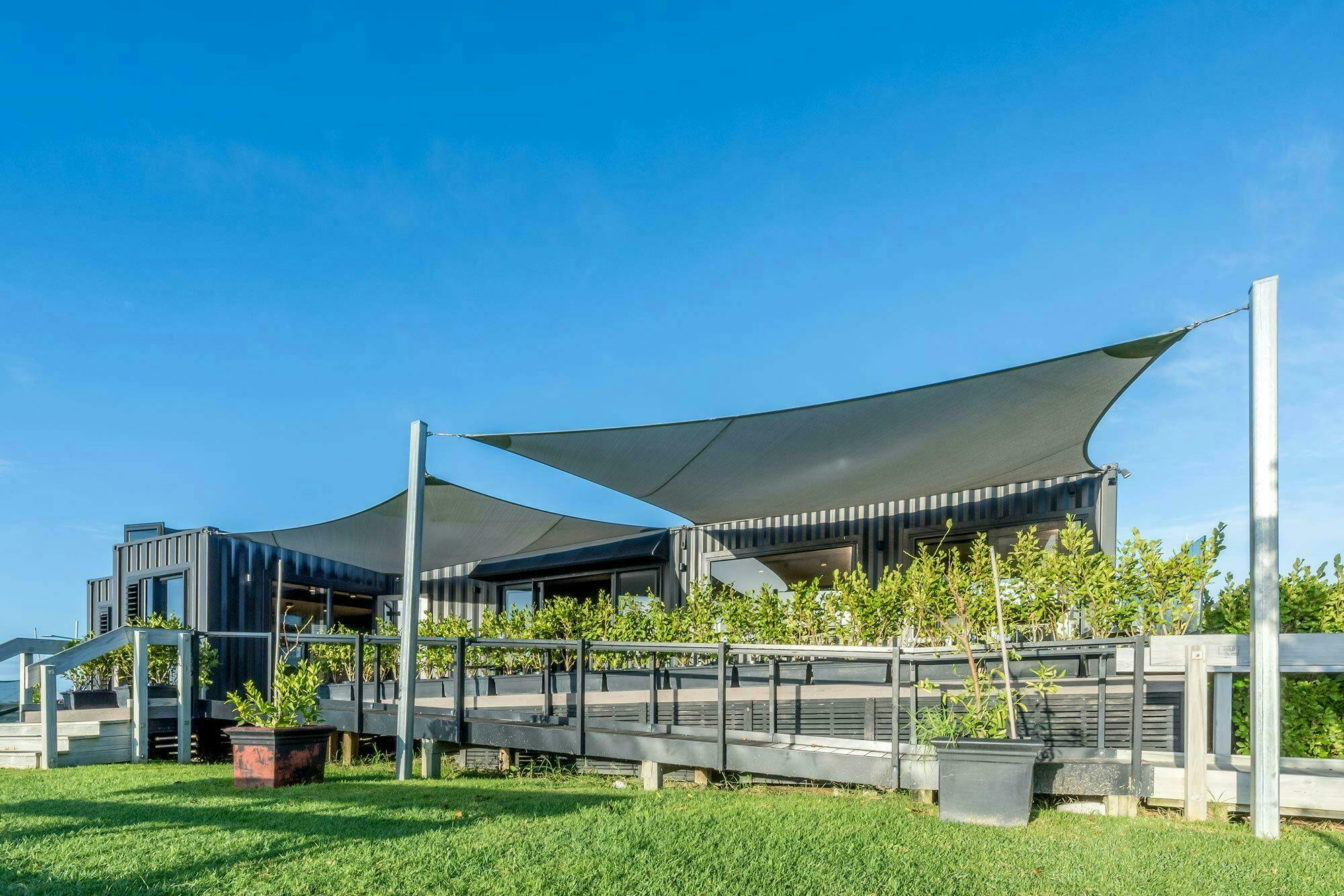 Long Bay Cafe Shipping Container Architecture Construkt Architects Auckland Shading