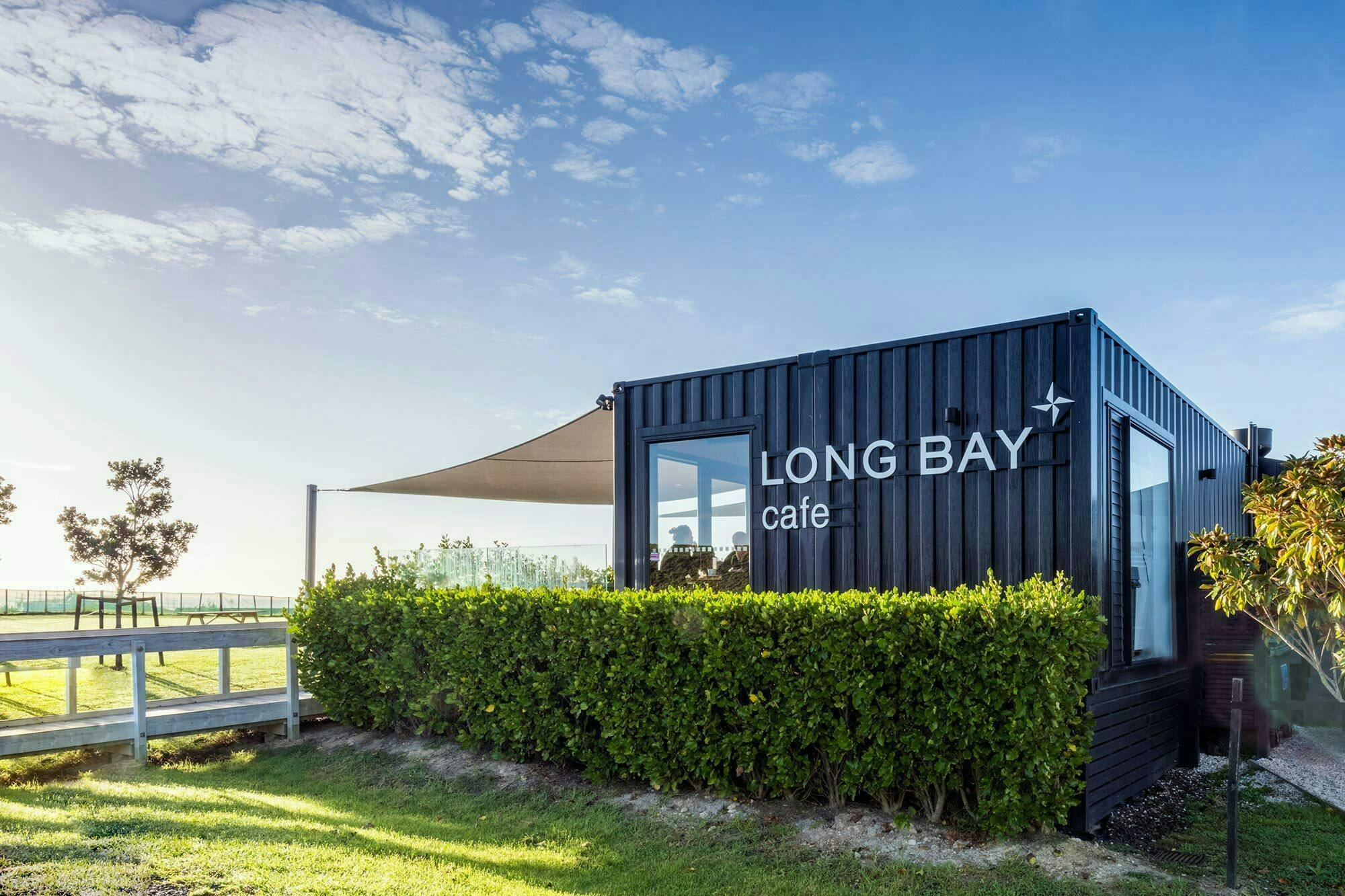 Long Bay Cafe Shipping Container Architecture Construkt Architects Auckland Signage