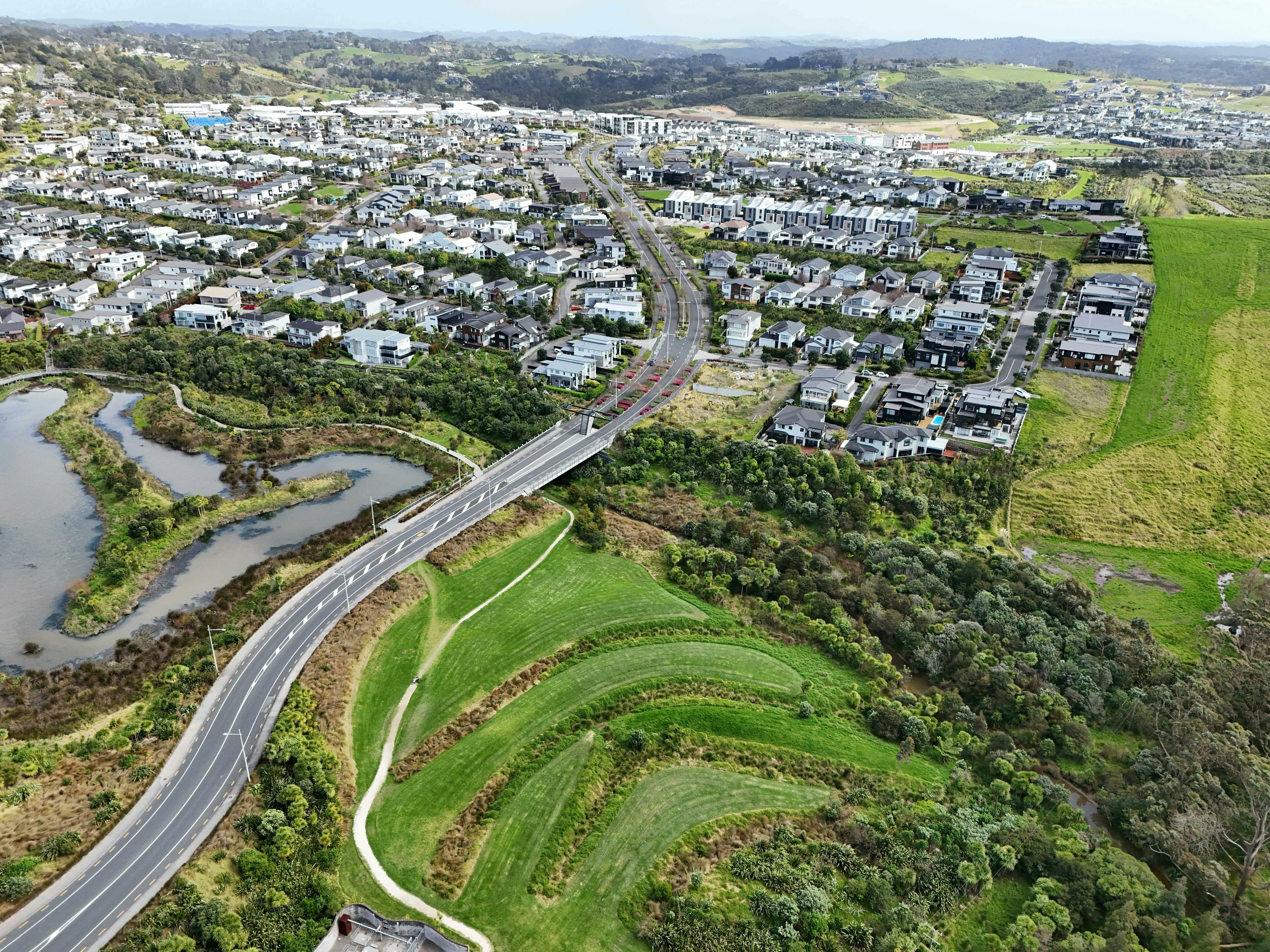 Long Bay Terraces Modern Terraces Construkt Architects Auckland Aerial