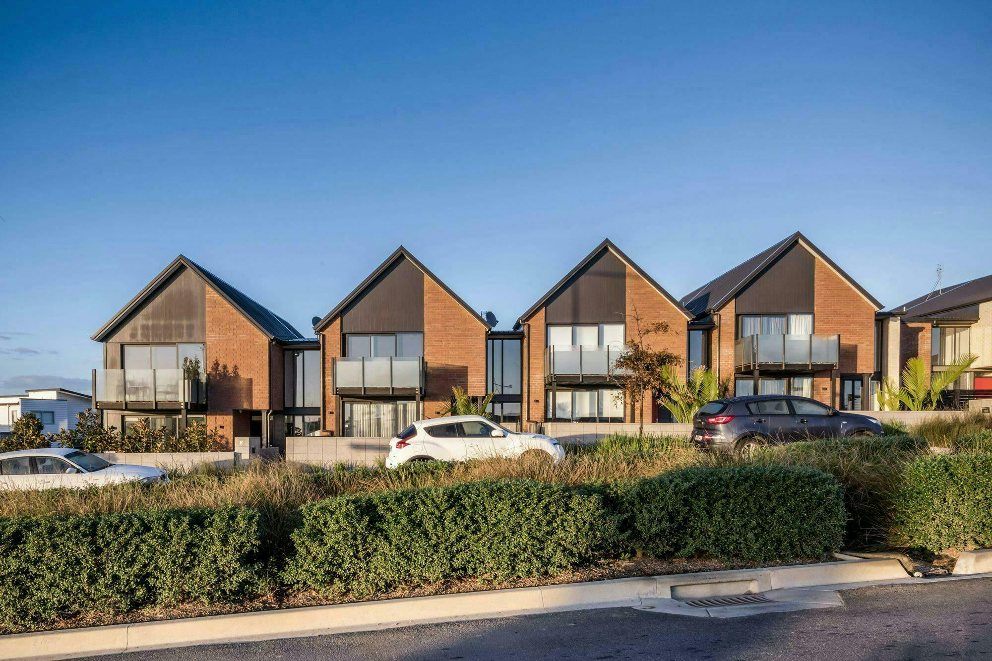 Long Bay Terraces Modern Terraces Construkt Architects Auckland Street Elevation
