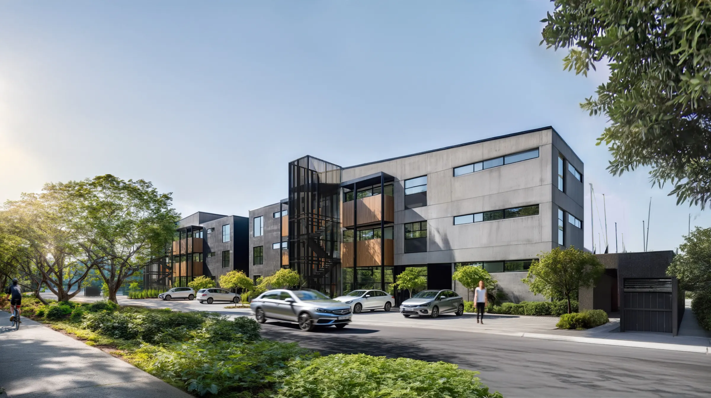 Nikau Apartments Modern Apartments Construkt Architects Auckland Street Perspective