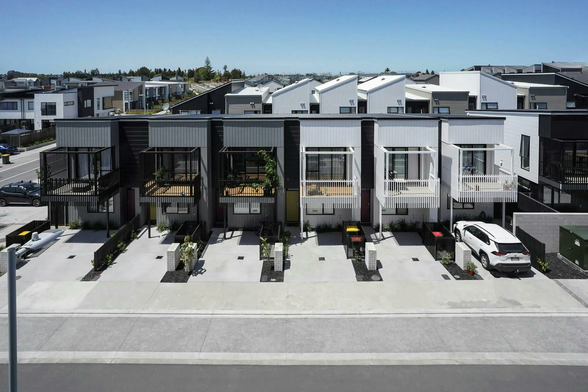 Nugget Avenue Terraces Terraces Multi unit Construkt Architects Auckland Rear Parking