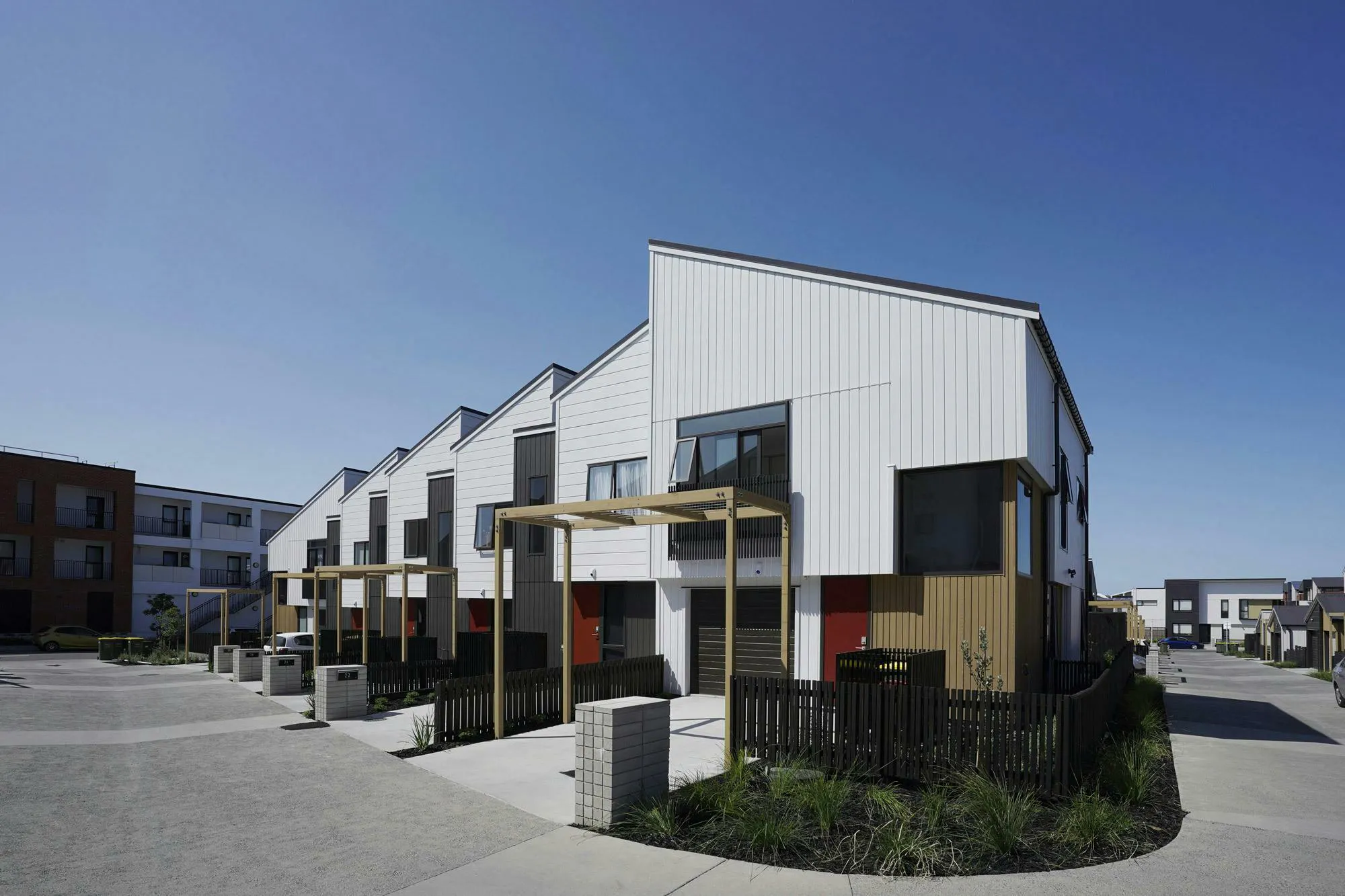 Nugget Avenue Terraces Terraces Multi unit Construkt Architects Auckland driveways