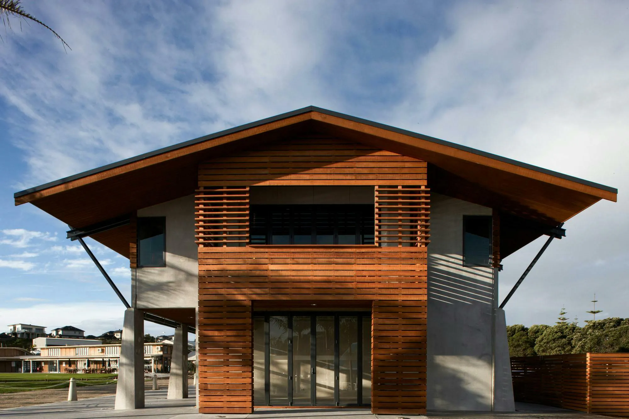 Pine Harbour Office Architectural Office Construkt Architects Auckland Side Elevation