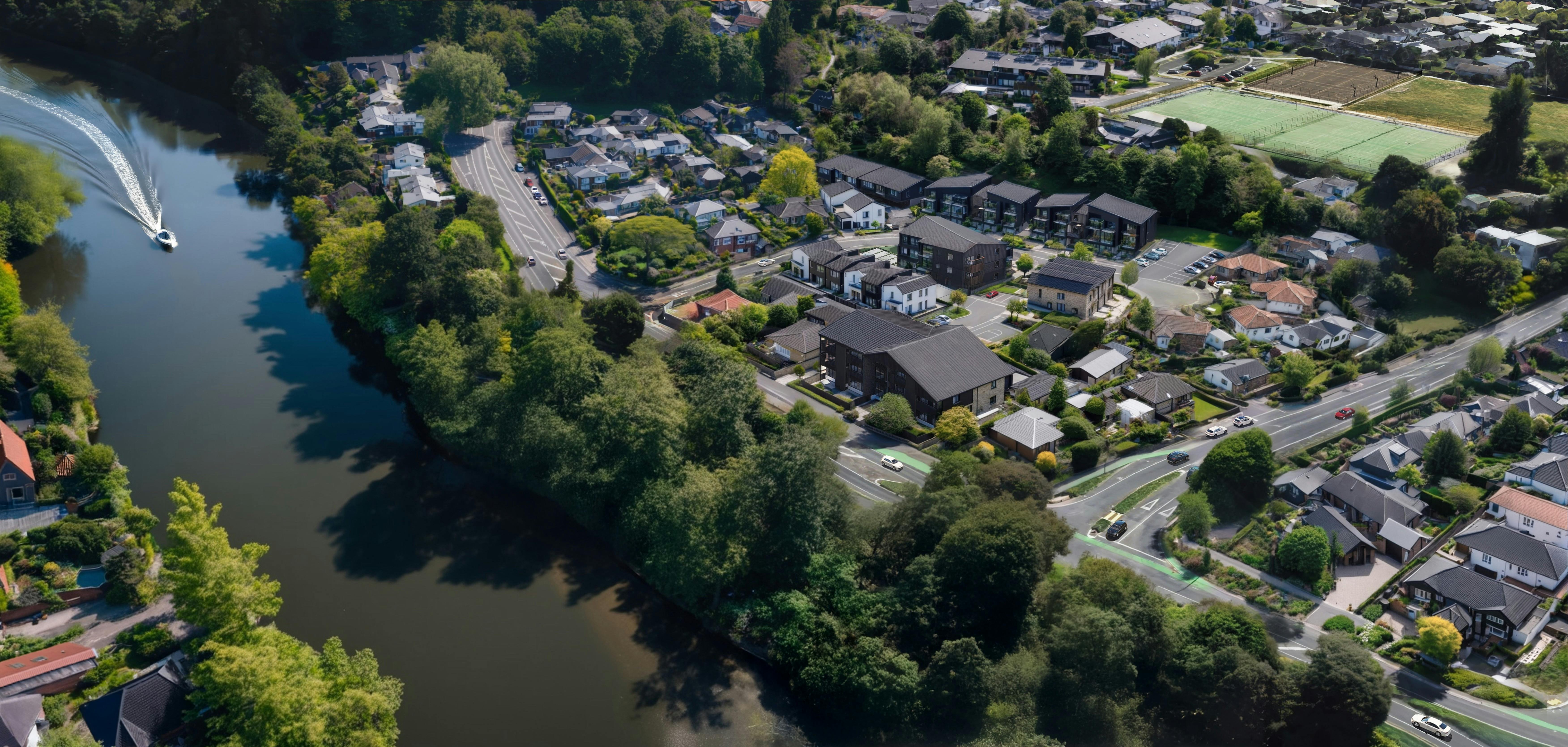 River Block Project Medium Density Housing Construkt Architects Auckland Aerial