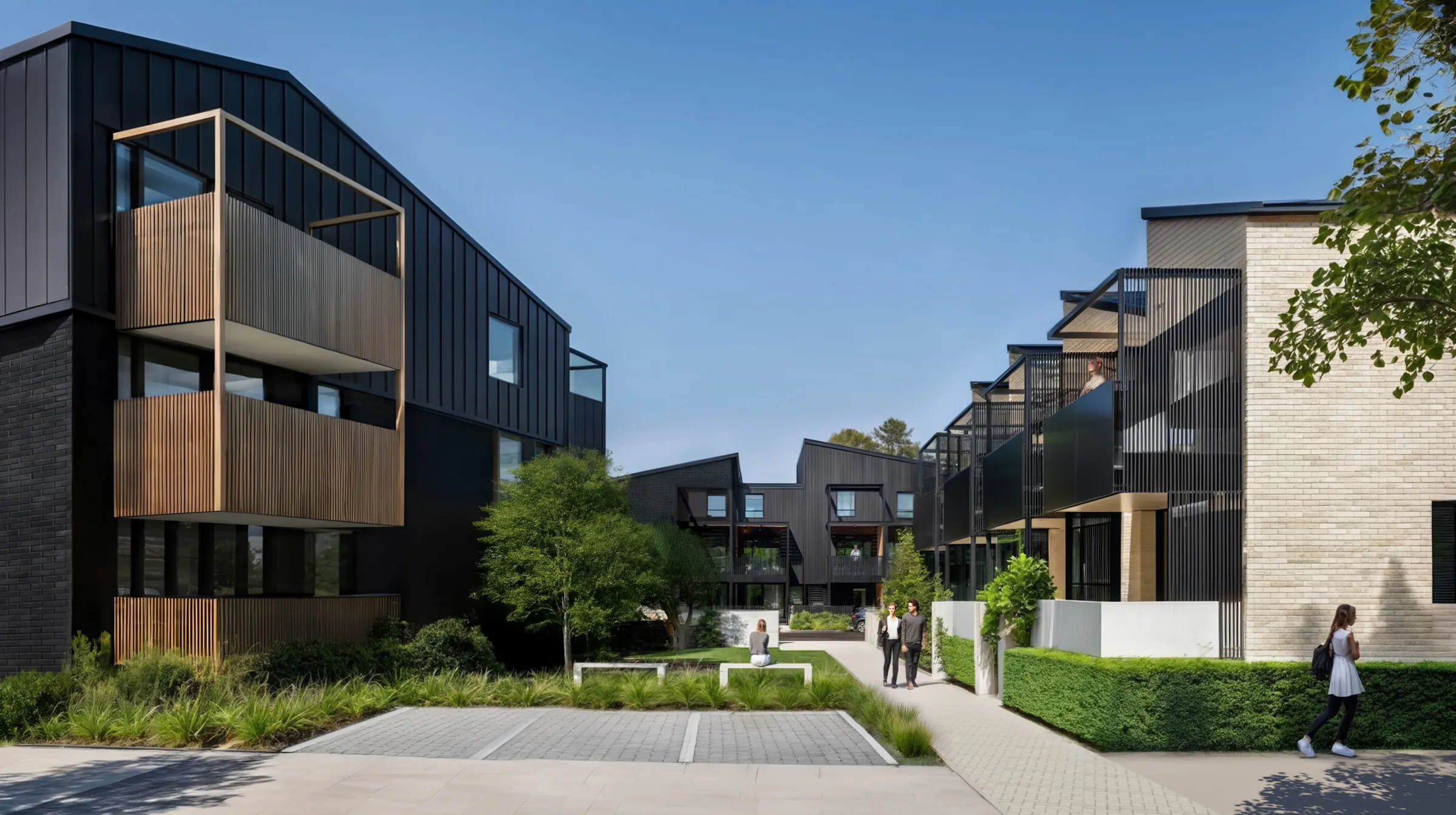 River Block Project Medium Density Housing Construkt Architects Auckland Courtyard