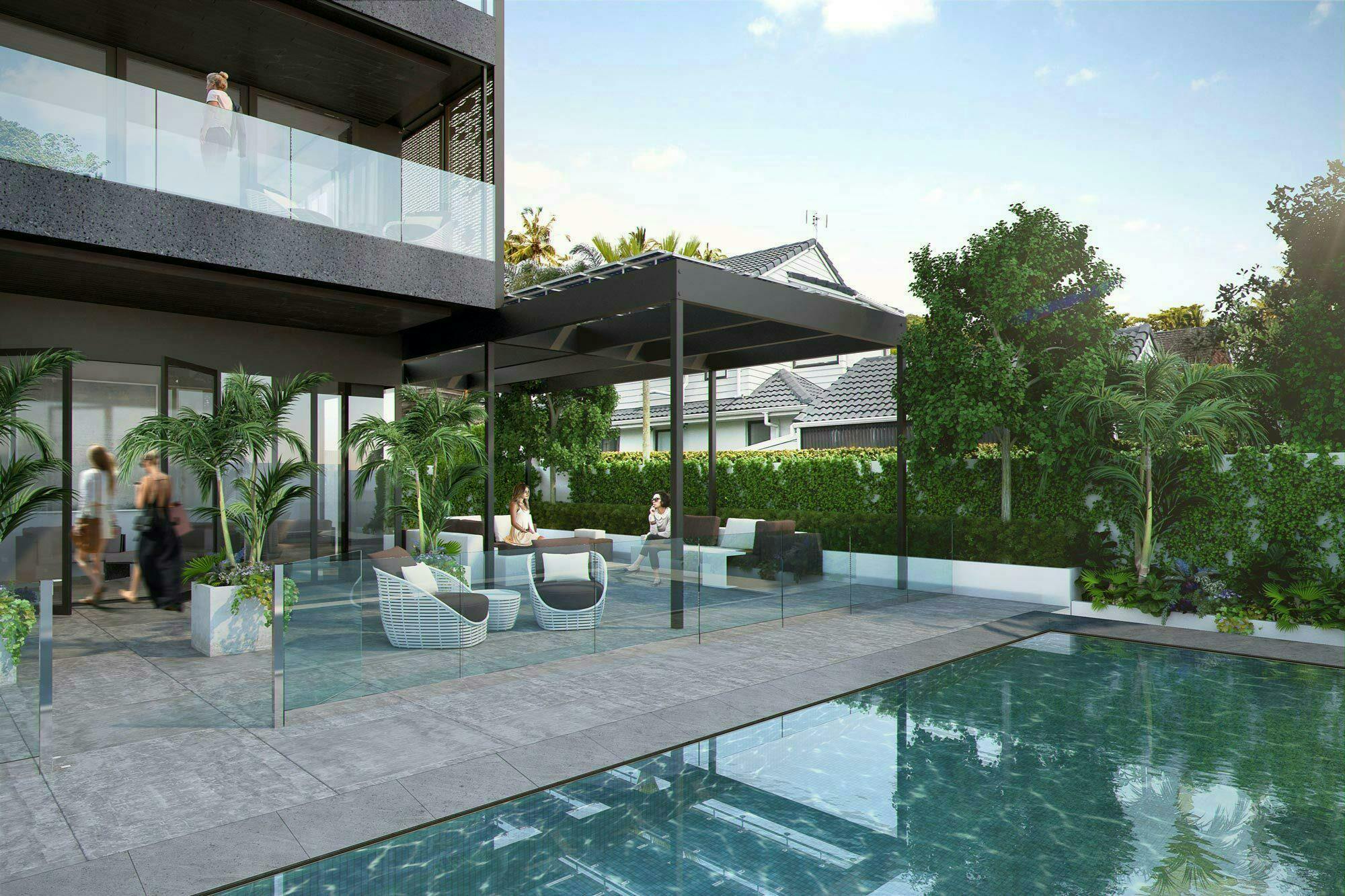 Summer Gardens Apartments Modern Apartments Construkt Architects Auckland Poolside