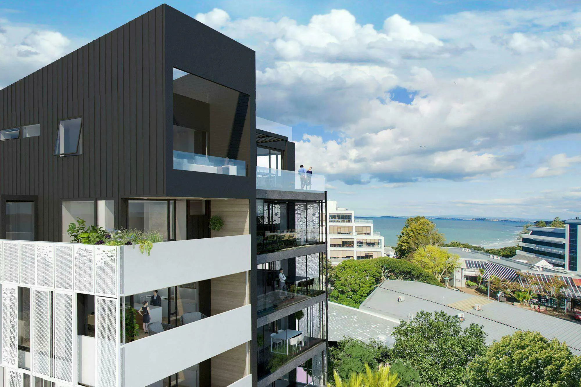 Summer Gardens Apartments Modern Apartments Contrukt Architects Auckland Seaview