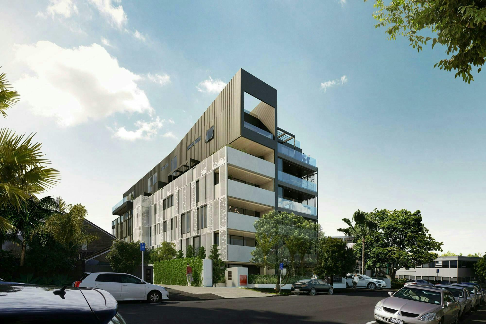 Summer gardens apartment modern apartments construkt architects Auckland