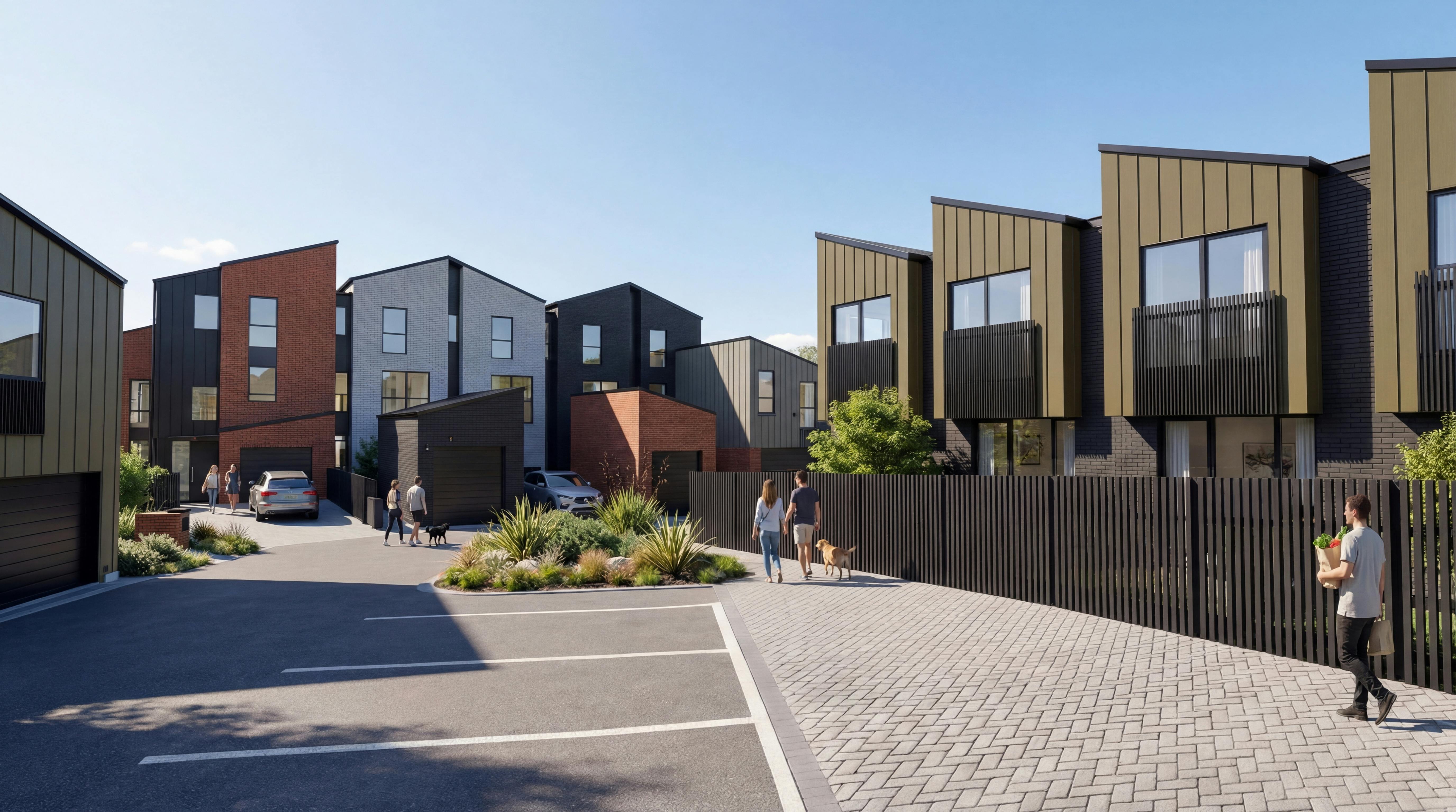 Te Awa Lakes Modern Apartments Construkt Architects Auckland Parking