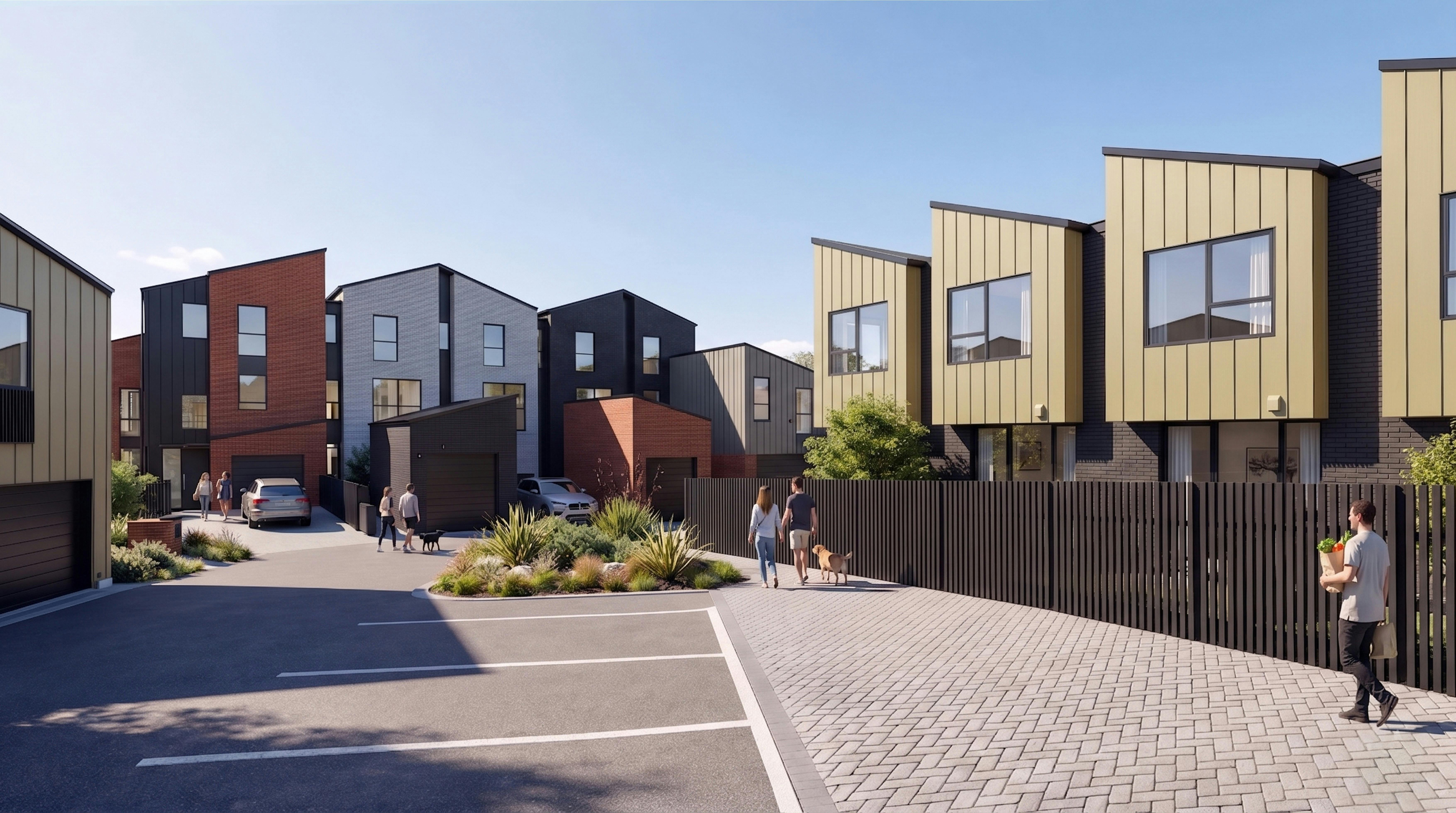 Te Awa Lakes Modern Apartments Construkt Architects Auckland Parking