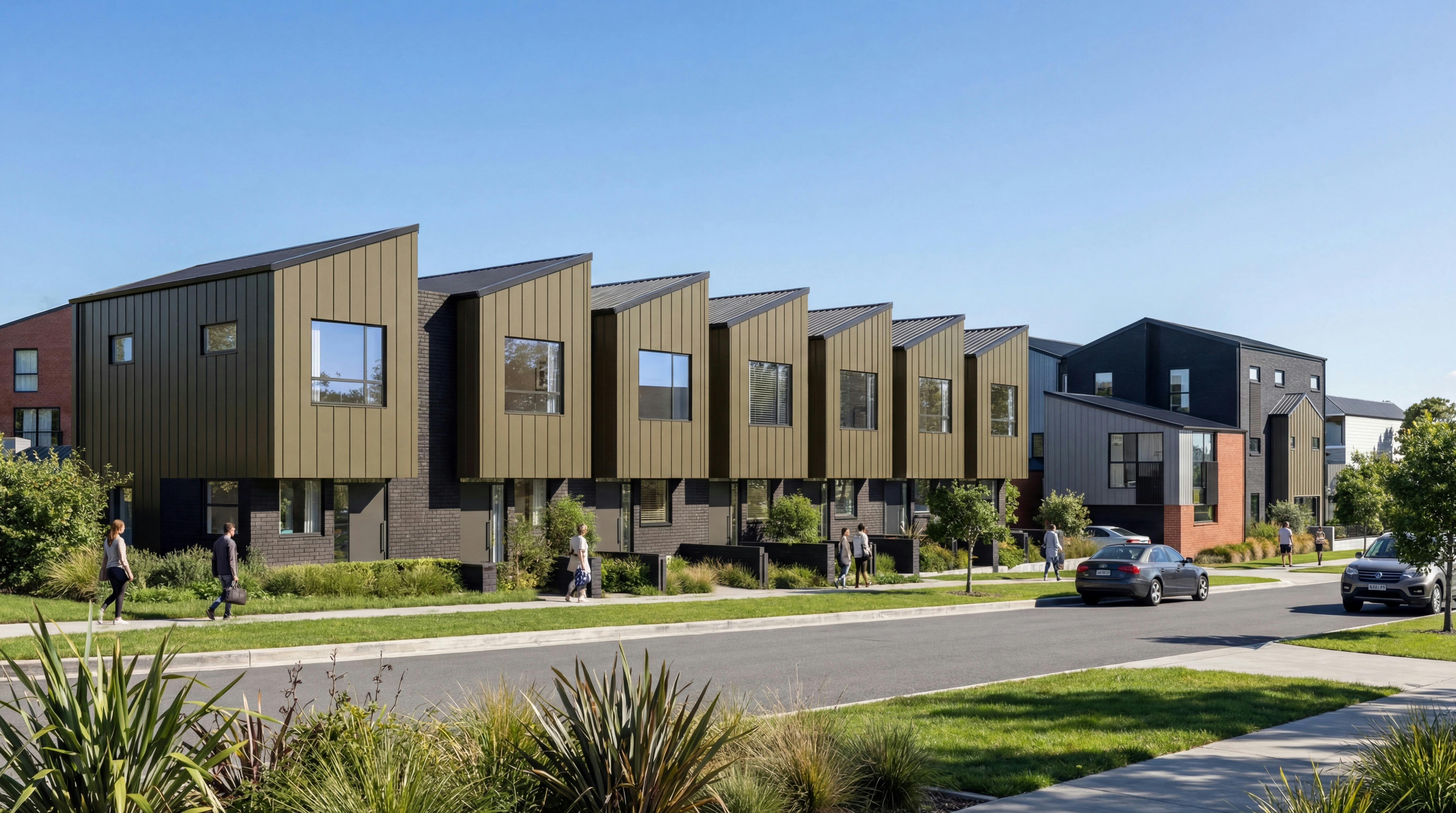 Te Awa Lakes Modern Apartments Construkt Architects Auckland Street View