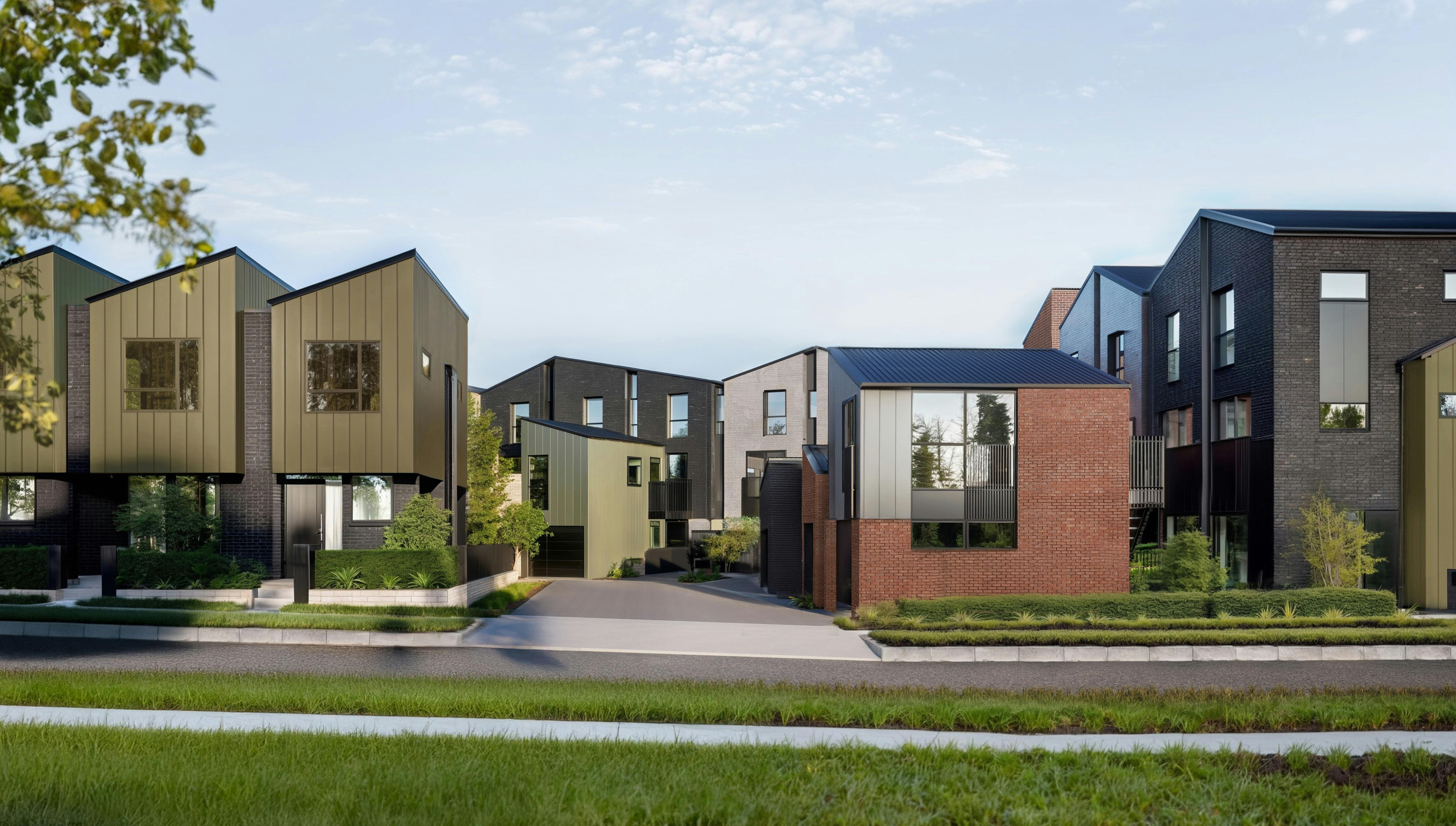 Te Awa Lakes Modern Apartments Construkt Architects Auckland Driveway