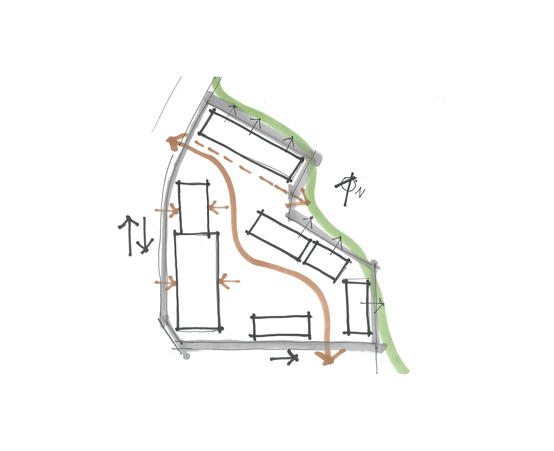 Te Awa Lakes Modern Terrace Homes Construkt Architects Auckland Site Plan Sketch