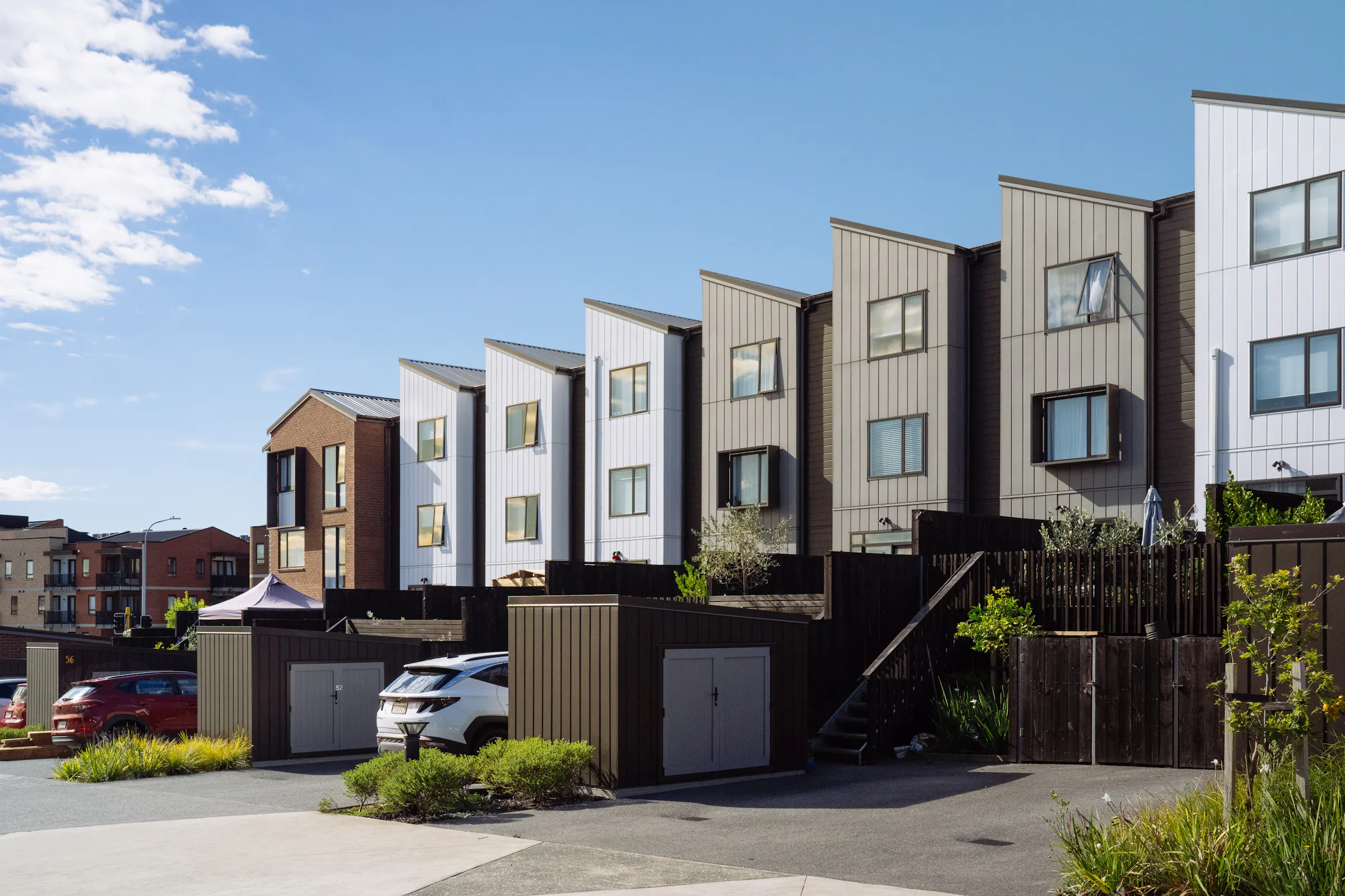 Te Uru Precinct Terraces Hobsonville Auckland Construkt Architects Modern Homes