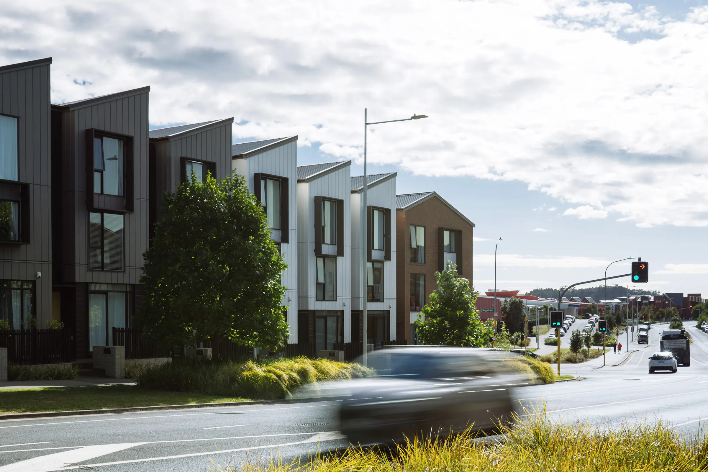 Te Uru Precinct Terraces Hobsonville Auckland Construkt Architects Modern Homes Streetscape