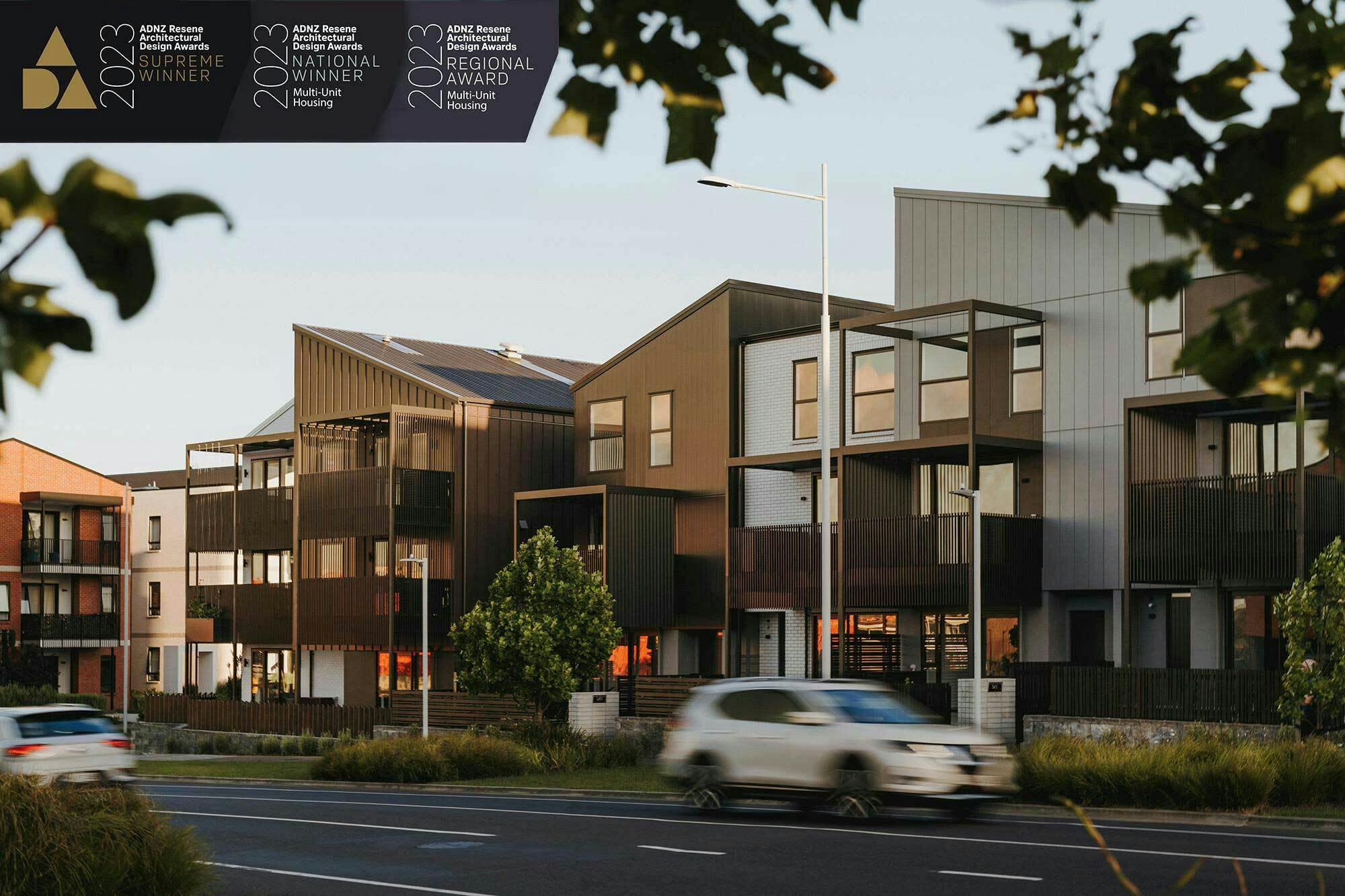 Te Uru Walk Up Terraces Modern Living Design Terrace Housing Auckland Construkt Architects