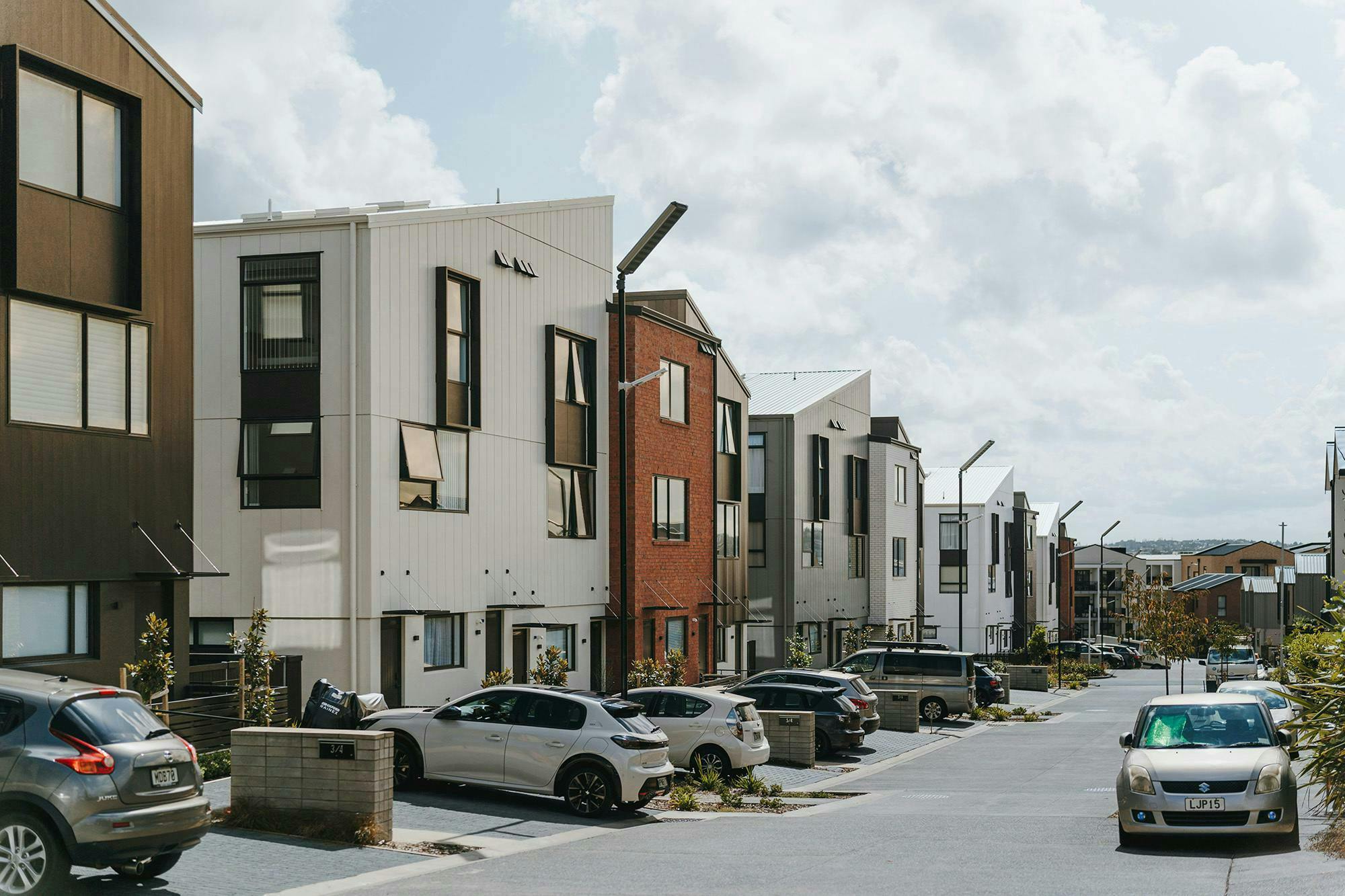 Te Uru Walk up Terraces Terrace Multi unit Construkt Architects Auckland Rear Parking