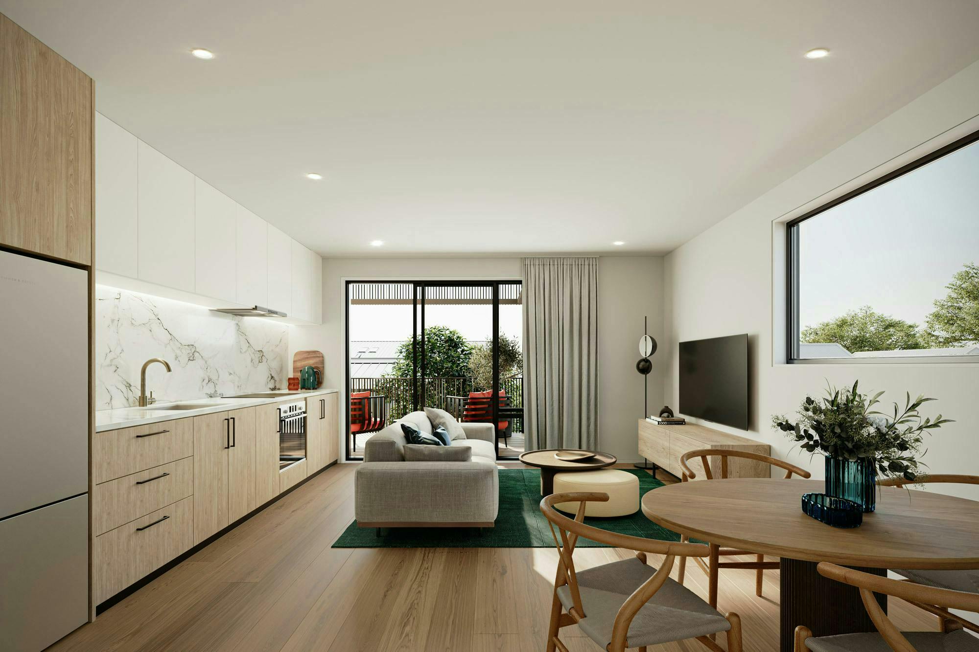 The Fore Multi unit Construkt Architects Auckland Kitchen and Living room
