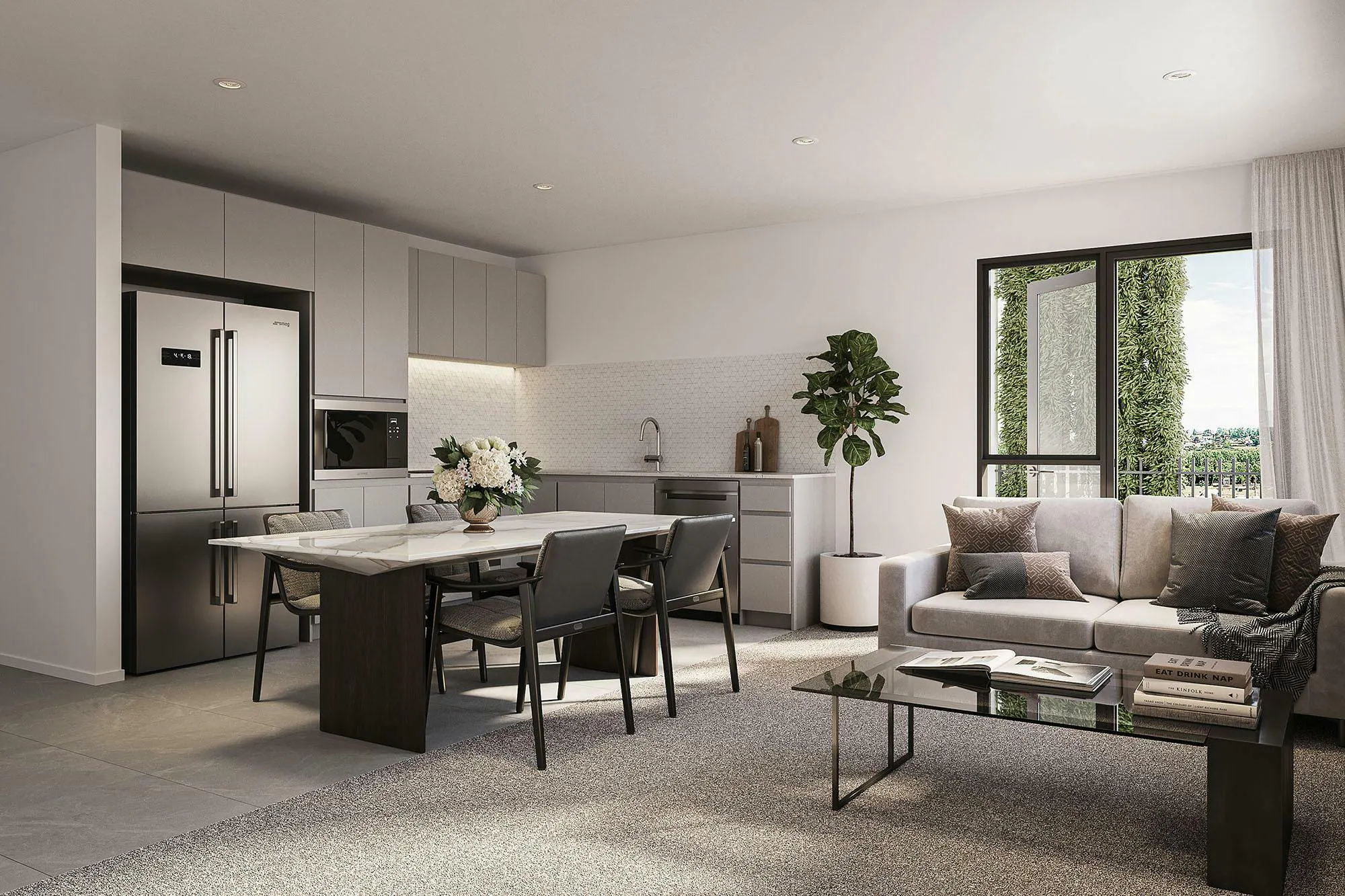 Tonar Apartments Modern Apartments Construkt Architects Auckland Kitchen and Living