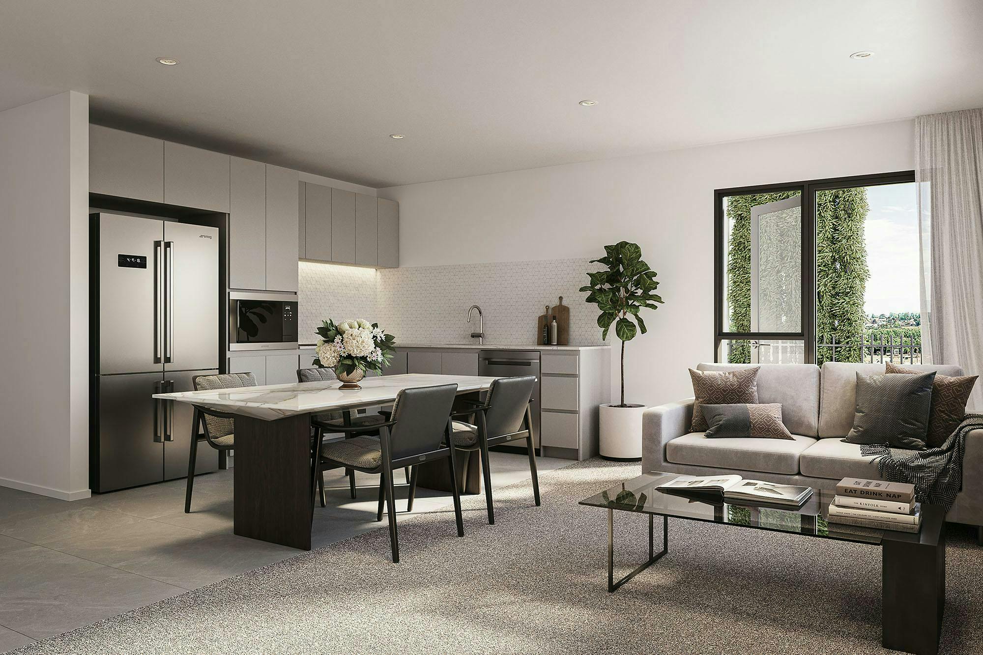 Tonar Apartments Modern Apartments Construkt Architects Auckland Kitchen and Living