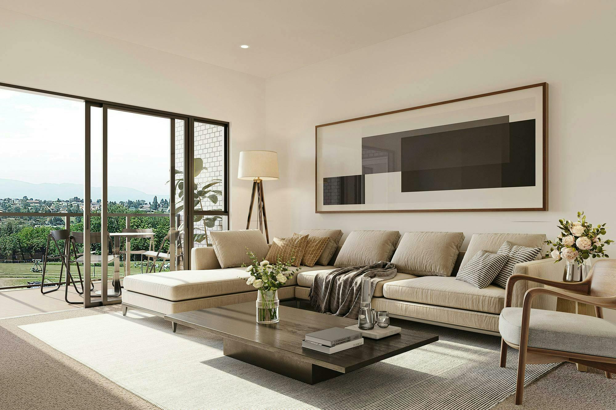 Tonar Apartments Modern Apartments Construkt Architects Auckland Living Room with View