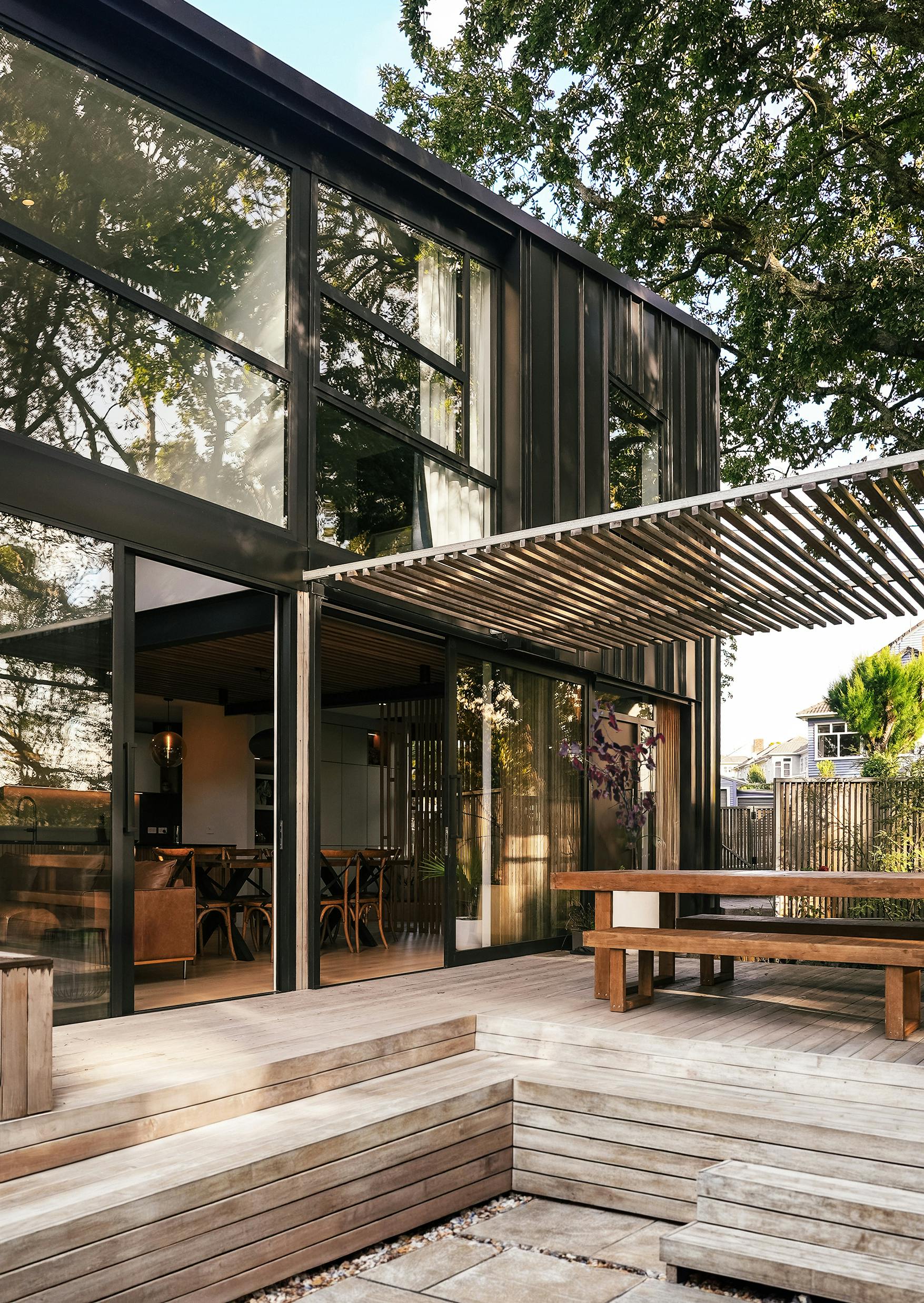 Under Canopy Cover Modern Architecture Construkt Architects Auckland Outdoor Seating