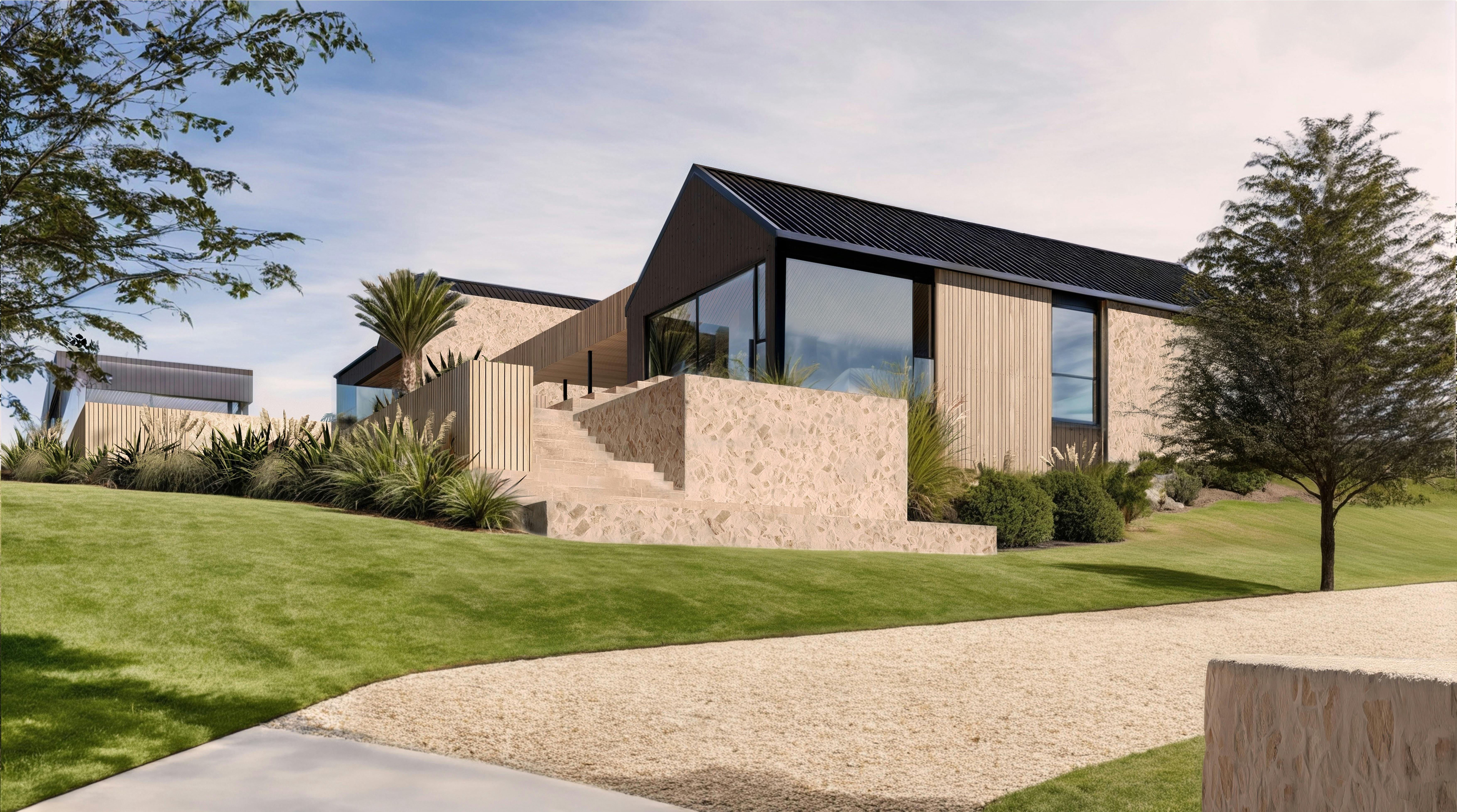 Waikopua Lot 12 Driveway Exterior Construkt Architects