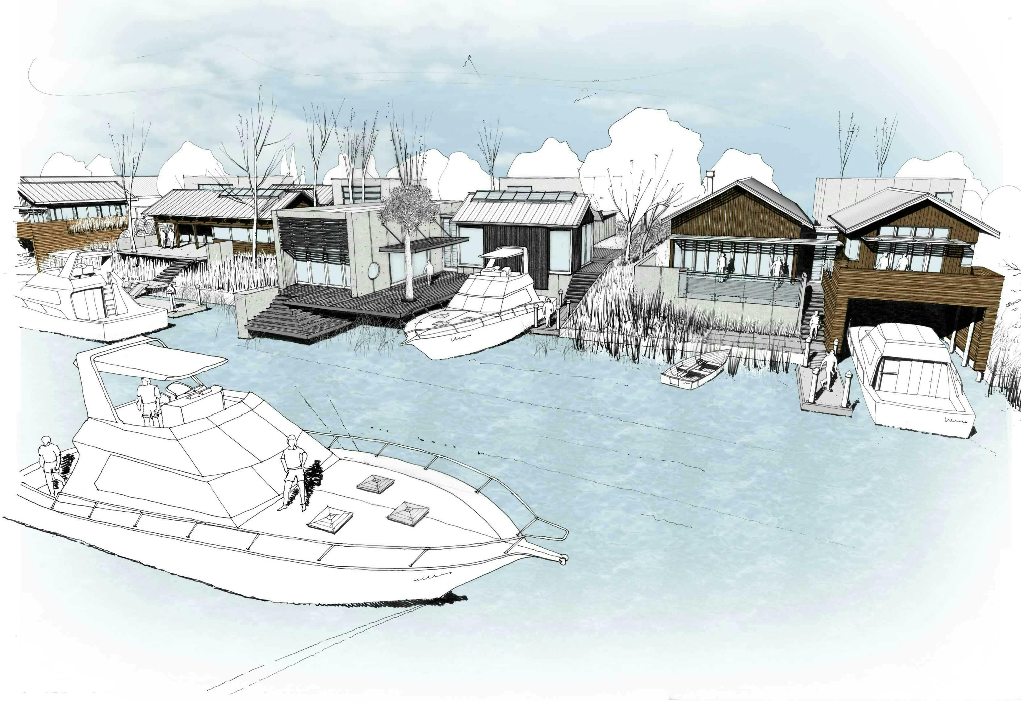 Wairoa River Maritime Village Masterplanning Construkt Architects Auckland Concept Sketch 4