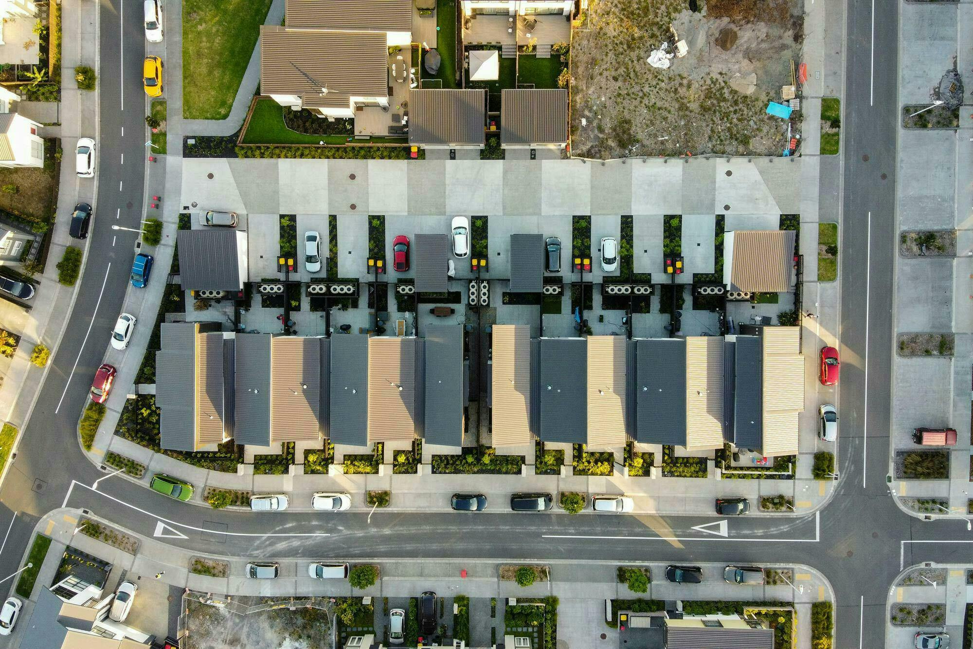 Walter Merton Road Terraces Terraces Multi unit Construkt Architects Auckland Overhead Shot