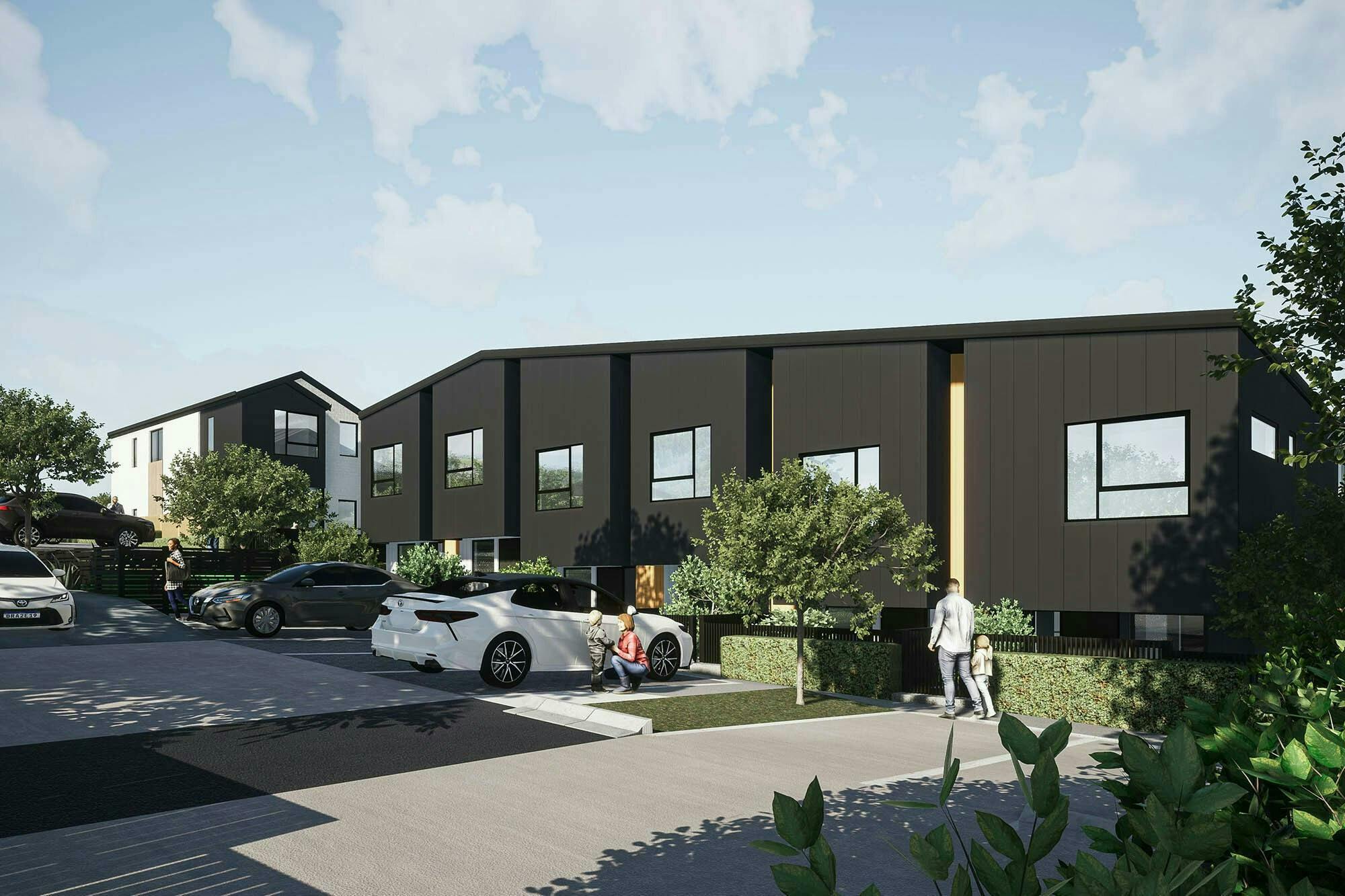 Oskill South Terraces Modern Terraces Construkt Architects Auckland Parking