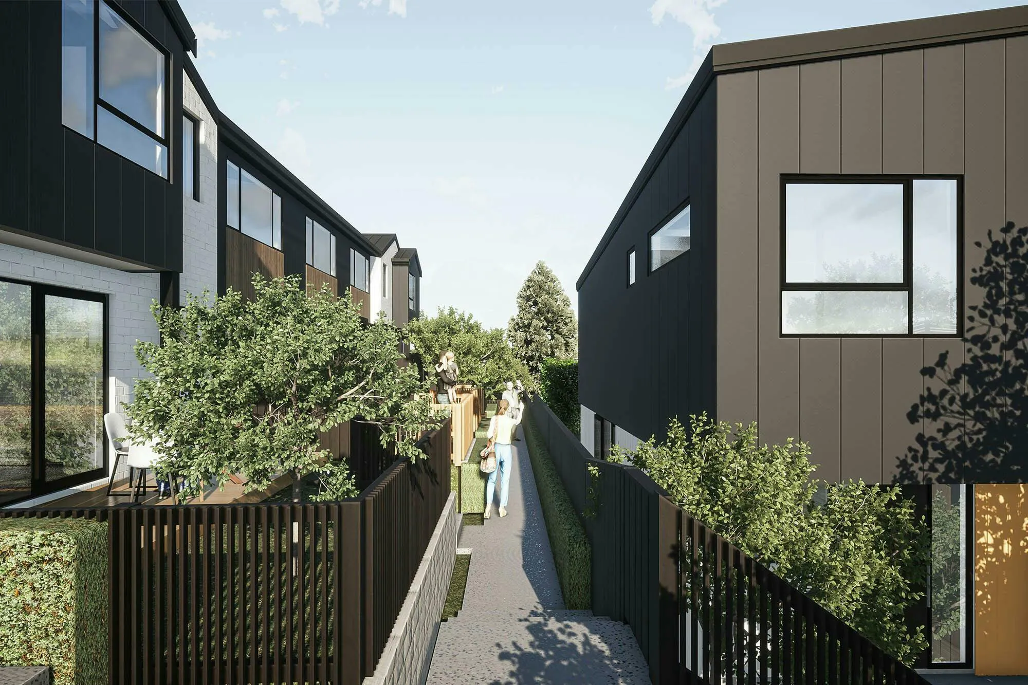 Oskill South Terraces Modern Terraces Construkt Architects Auckland Walkway